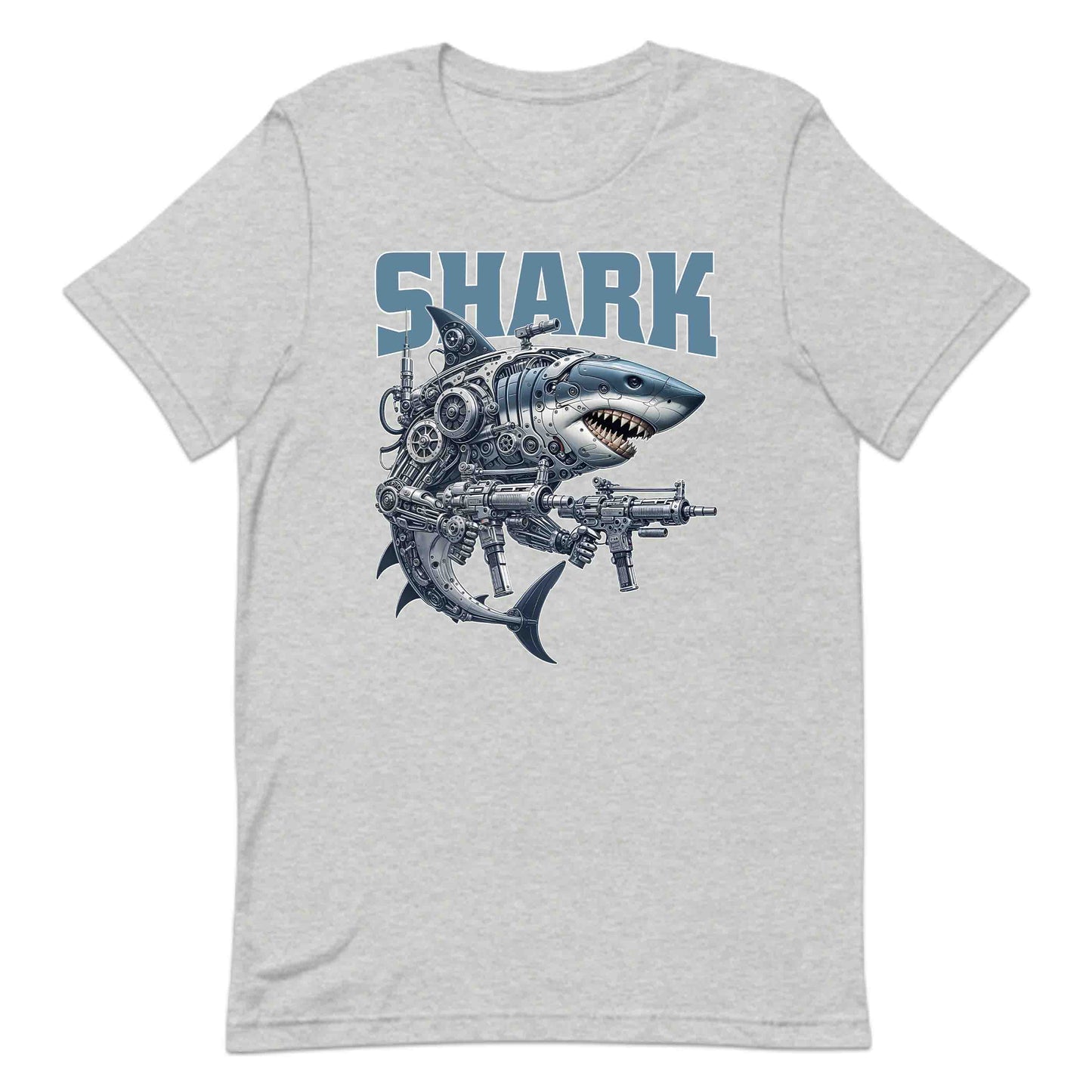 Cyberpunk Shark Futuristic Mechanical Robotic Shark With Guns | PRODUCT CODE: CBRYSHKRFTUMS