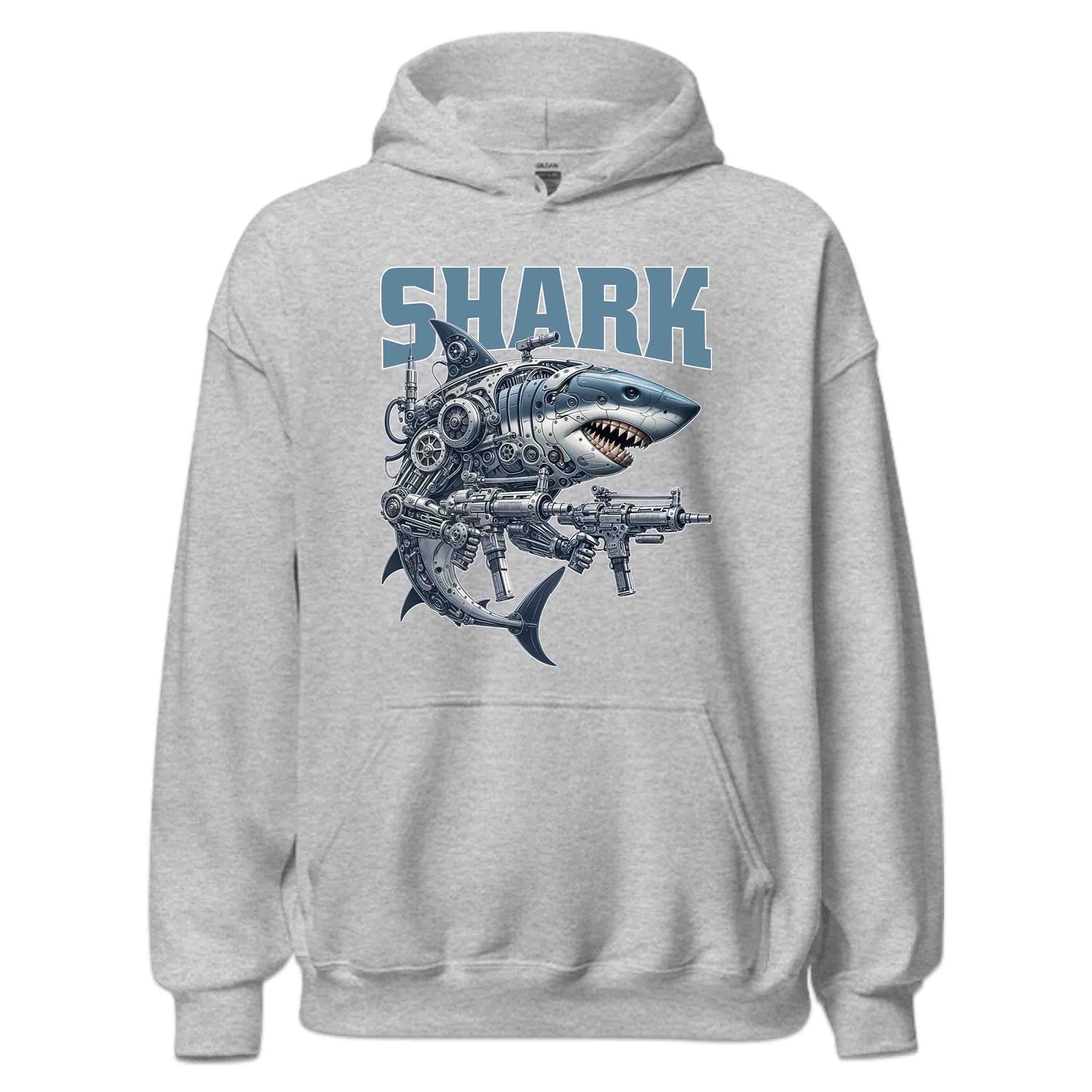Cyberpunk Shark Futuristic Mechanical Robotic Shark With Guns | PRODUCT CODE: CBRYSHKRFTUMS