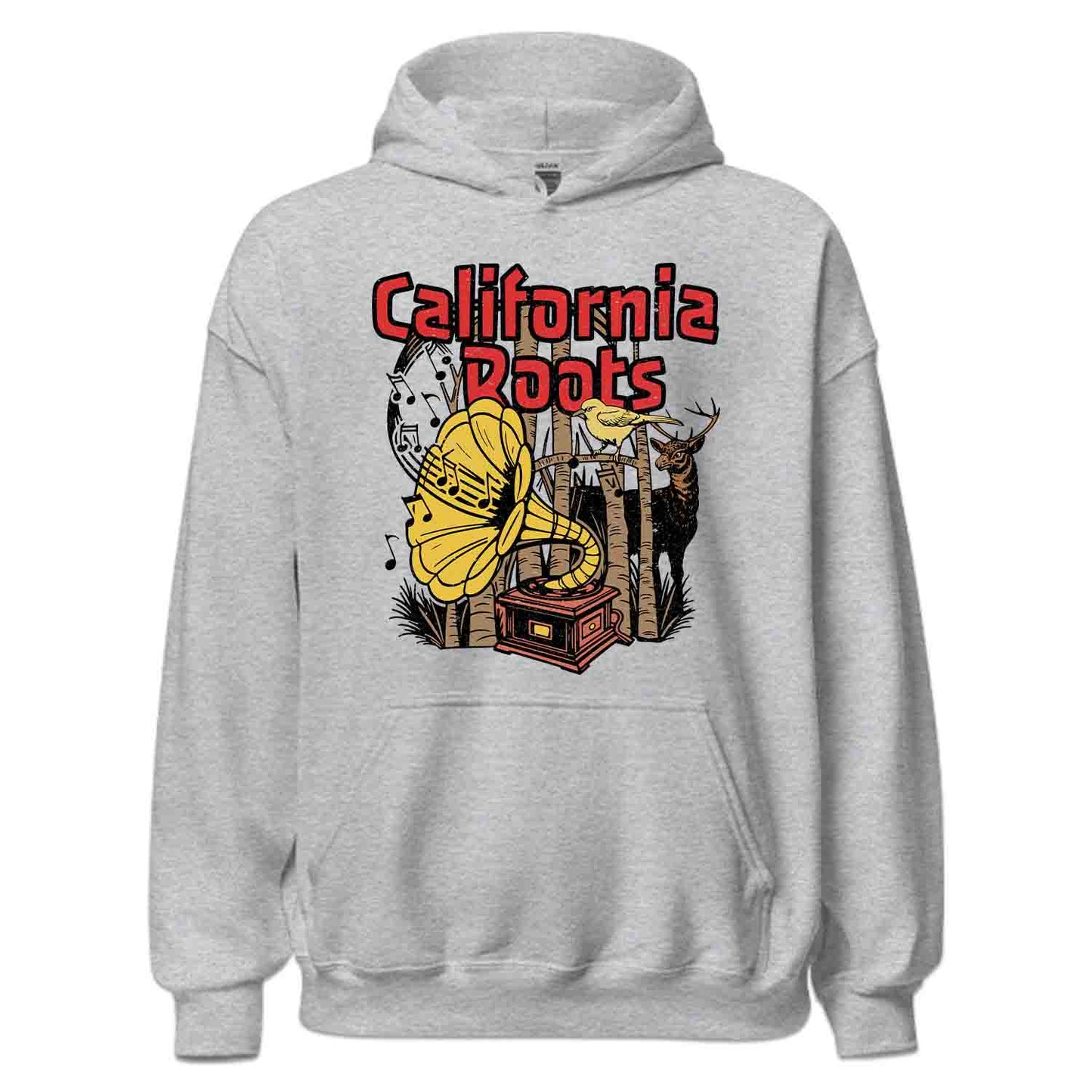 California Roots Retro Music T-Shirt, Sweatshirt, Hoodie – Vintage Gramophone & Nature Vibes | PRODUCT CODE: CFLRYXOWPAVN