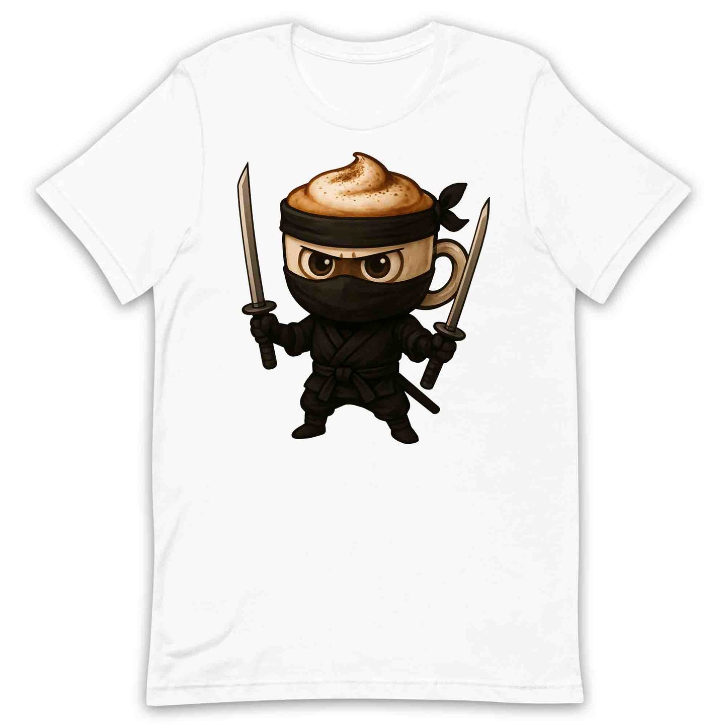 Coffee Ninja T-Shirt, Jumper & Hoodie – Funny Caffeinated Samurai Espresso Meme for Baristas & Brew Lovers | PRODUCT CODE: CGSDTNMJ