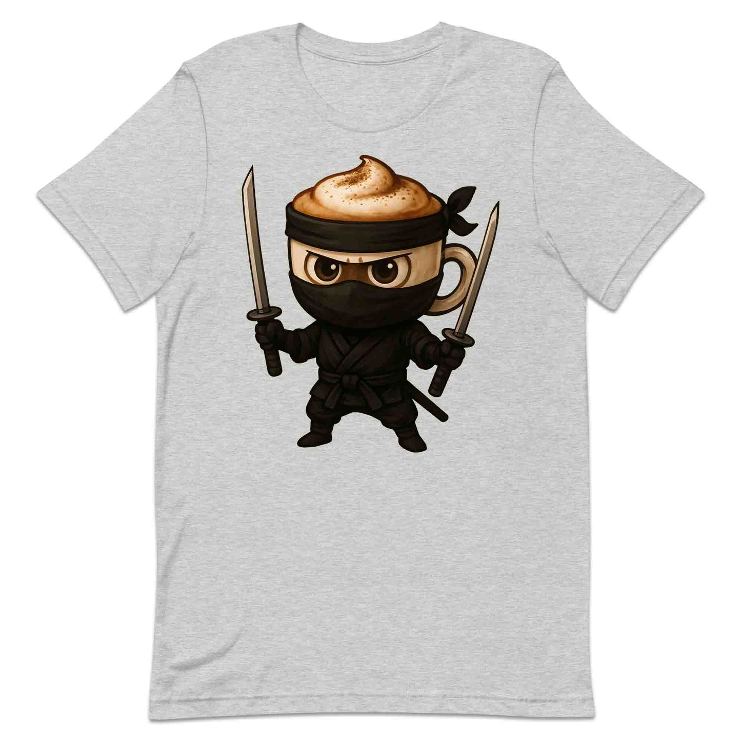 Coffee Ninja T-Shirt, Jumper & Hoodie – Funny Caffeinated Samurai Espresso Meme for Baristas & Brew Lovers | PRODUCT CODE: CGSDTNMJ