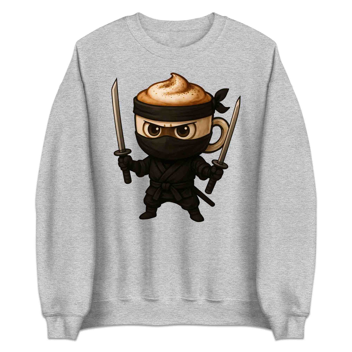 Coffee Ninja T-Shirt, Jumper & Hoodie – Funny Caffeinated Samurai Espresso Meme for Baristas & Brew Lovers | PRODUCT CODE: CGSDTNMJ