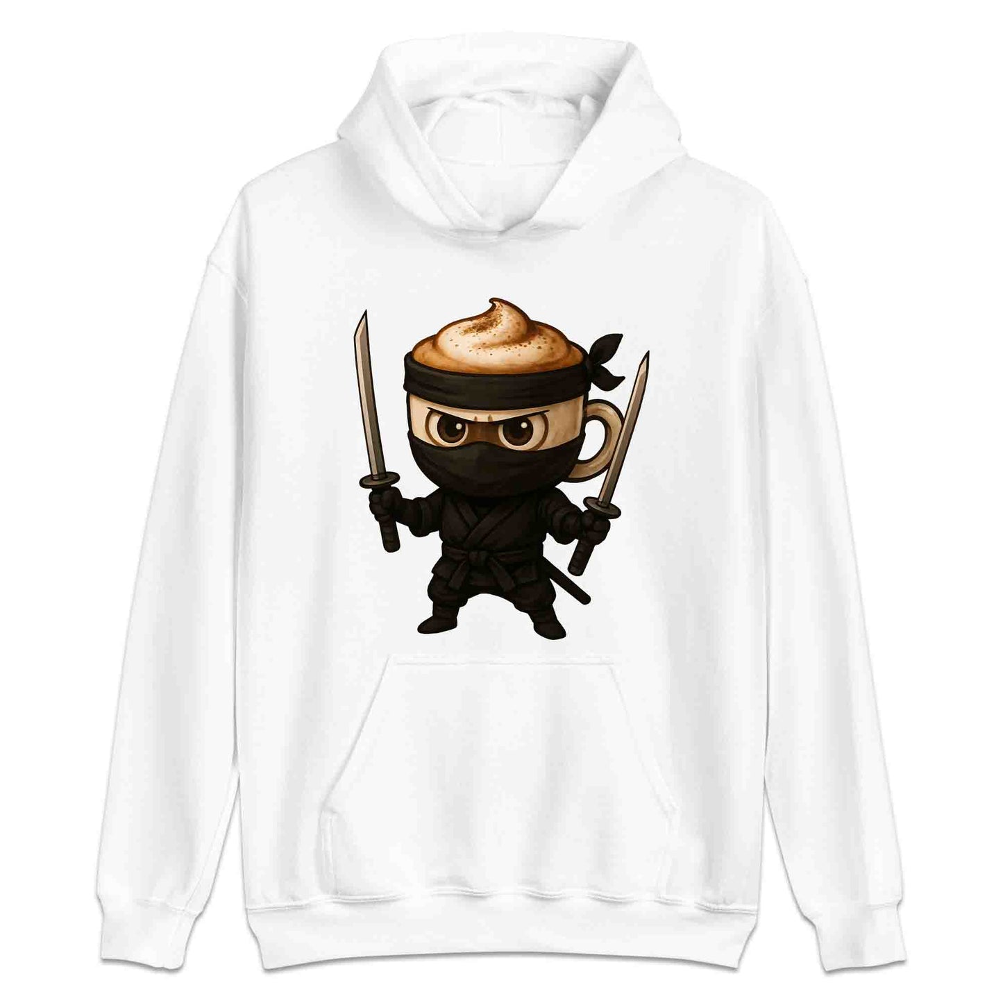 Coffee Ninja T-Shirt, Jumper & Hoodie – Funny Caffeinated Samurai Espresso Meme for Baristas & Brew Lovers | PRODUCT CODE: CGSDTNMJ