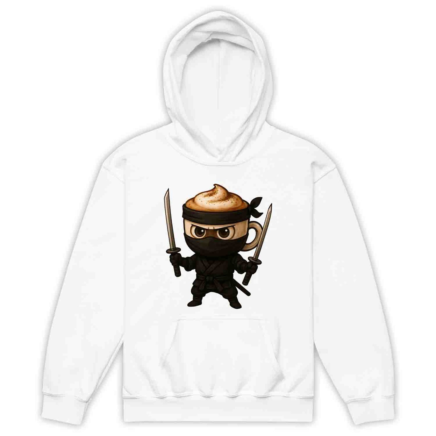 Coffee Ninja Kids T-Shirt, Jumper & Hoodie – Funny Caffeinated Samurai Espresso Meme for Baristas & Brew Lovers | PRODUCT CODE: CGSDTNMJ