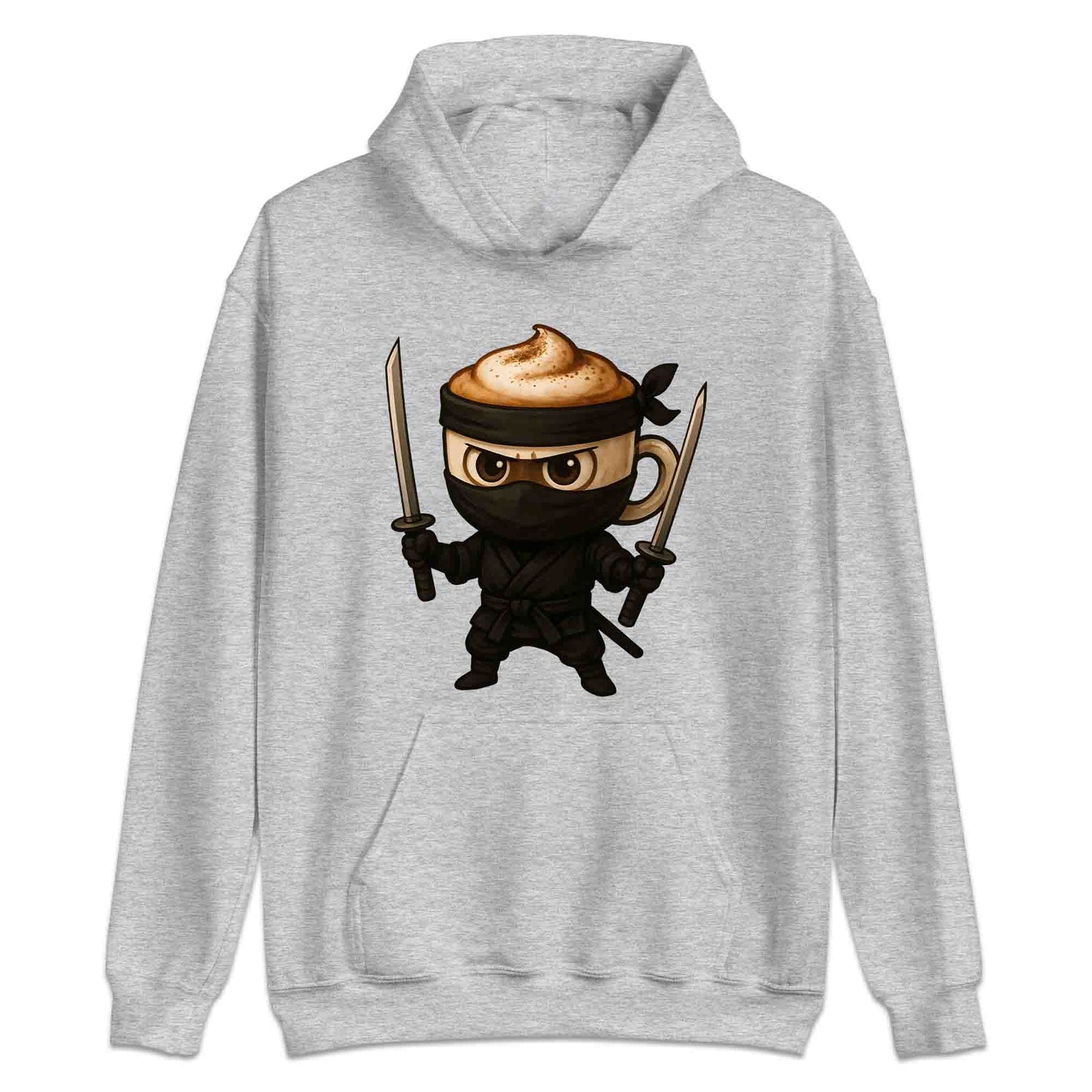 Coffee Ninja T-Shirt, Jumper & Hoodie – Funny Caffeinated Samurai Espresso Meme for Baristas & Brew Lovers | PRODUCT CODE: CGSDTNMJ
