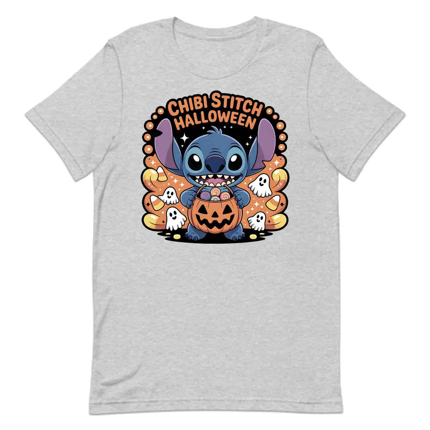 Chibi Stitch Halloween T-Shirt, Kawaii Disney Sweatshirt, Ohana Trick-or-Treat Hoodie | PRODUCT CODE: CHJQWENBO