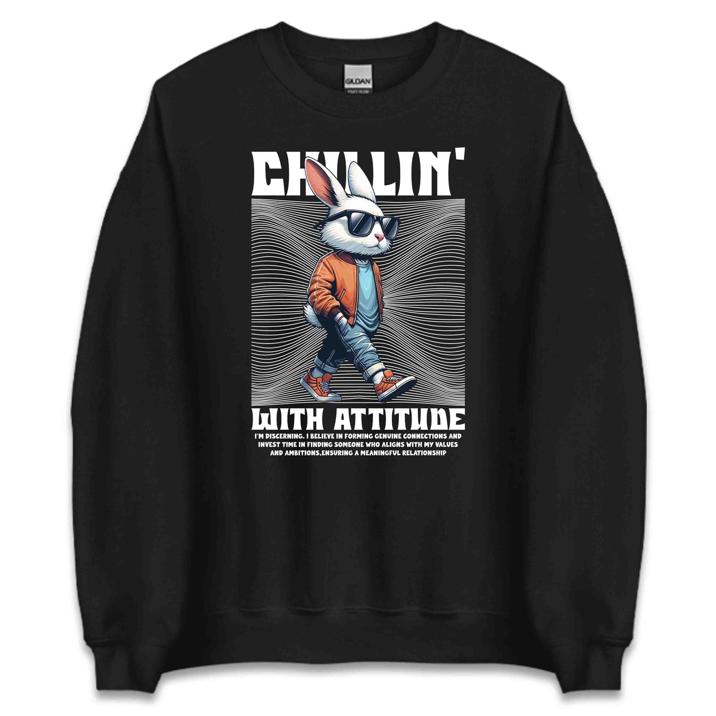 Chillin' Rabbit Vibes Bunny with Attitude Vintage Streetwear | PRODUCT CODE: CHLNRBTVSNBU