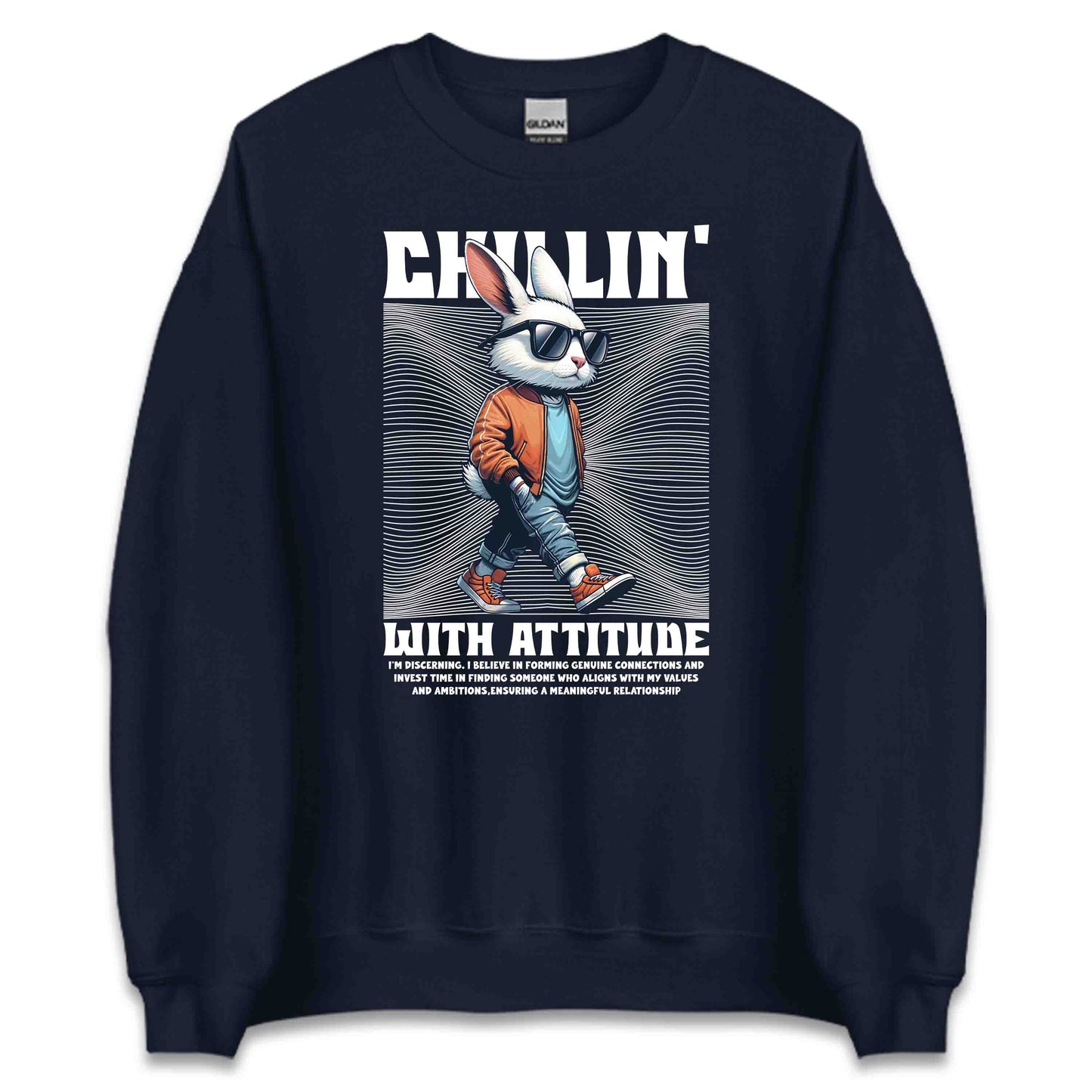 Chillin' Rabbit Vibes Bunny with Attitude Vintage Streetwear | PRODUCT CODE: CHLNRBTVSNBU