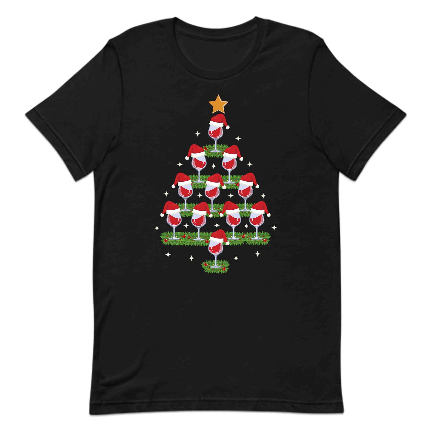 Christmas Wine Glass Tree Funny Xmas Holiday Wine | PRODUCT CODE: CHRMWNGLSTR