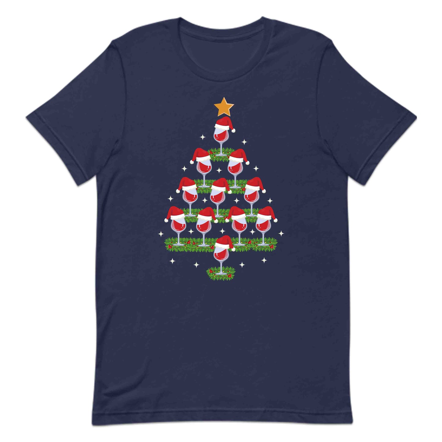 Christmas Wine Glass Tree Funny Xmas Holiday Wine | PRODUCT CODE: CHRMWNGLSTR