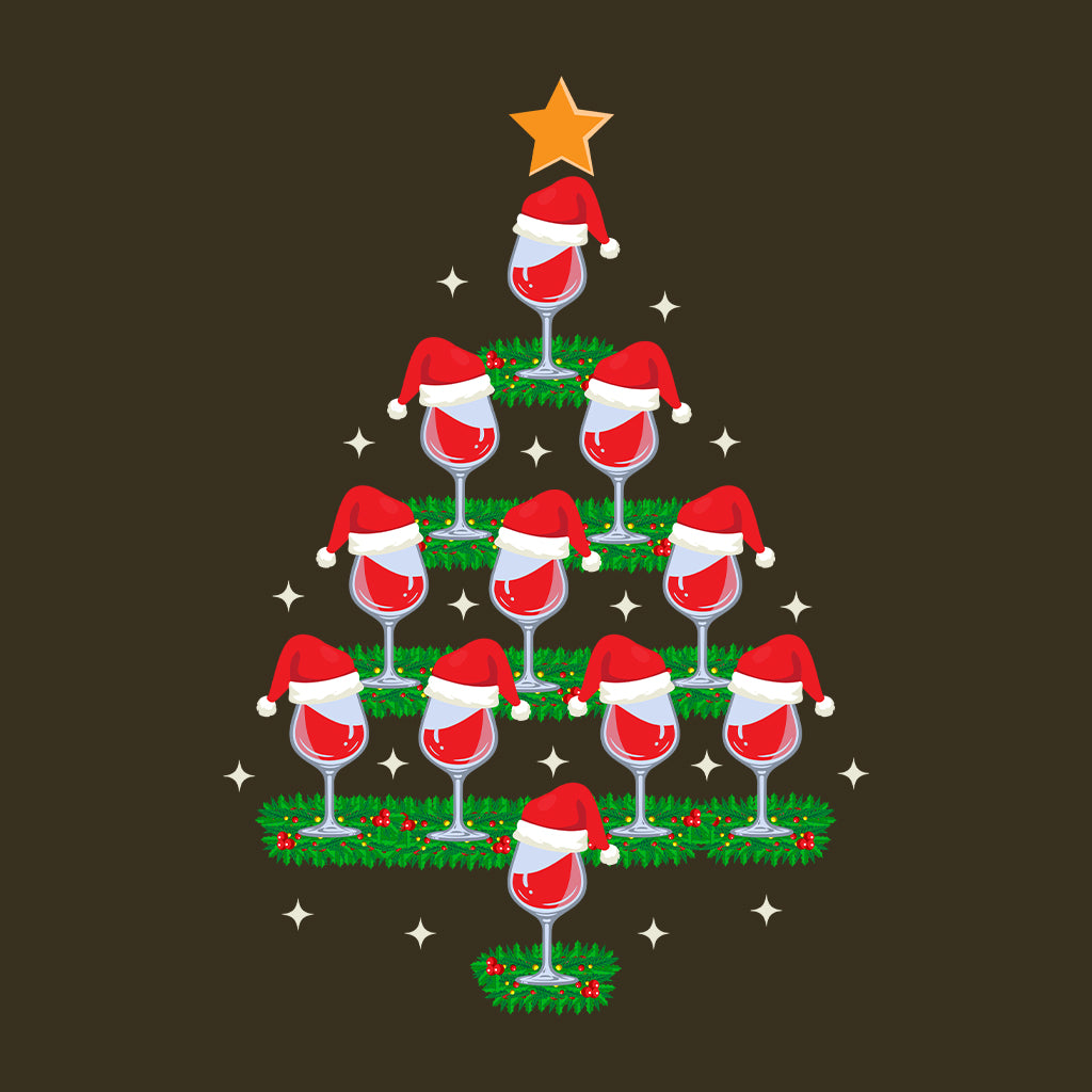 Christmas Wine Glass Tree Funny Xmas Holiday Wine | PRODUCT CODE: CHRMWNGLSTR