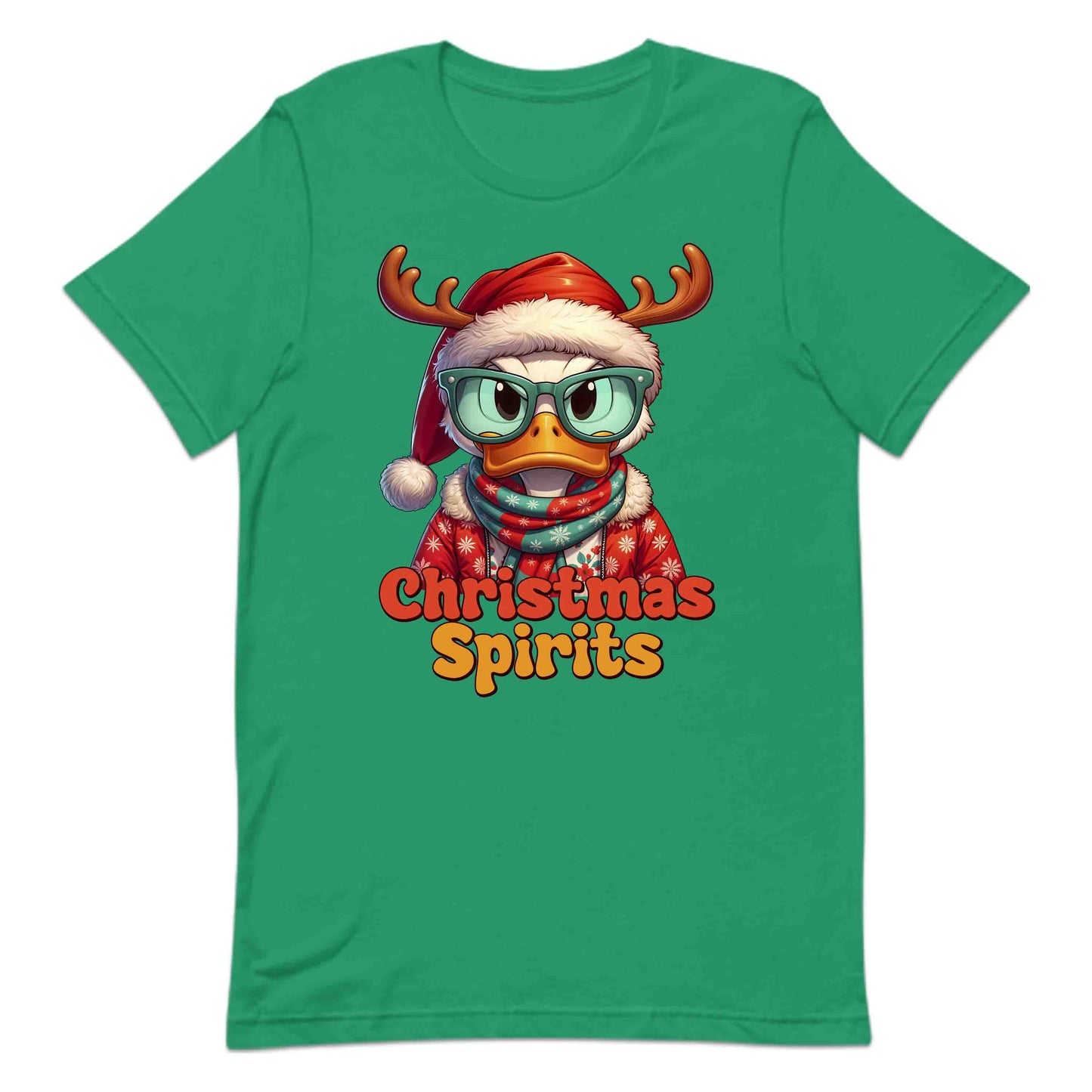 Christmas Spirits Duck with Reindeer Antlers and Glasses Xmas Sarcastic Duck | PRODUCT CODE: CHTSPRDKURNA