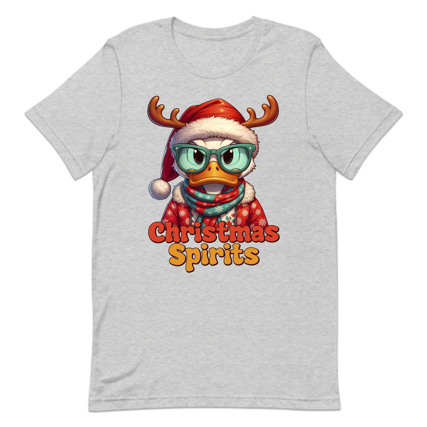 Christmas Spirits Duck with Reindeer Antlers and Glasses Xmas Sarcastic Duck | PRODUCT CODE: CHTSPRDKURNA