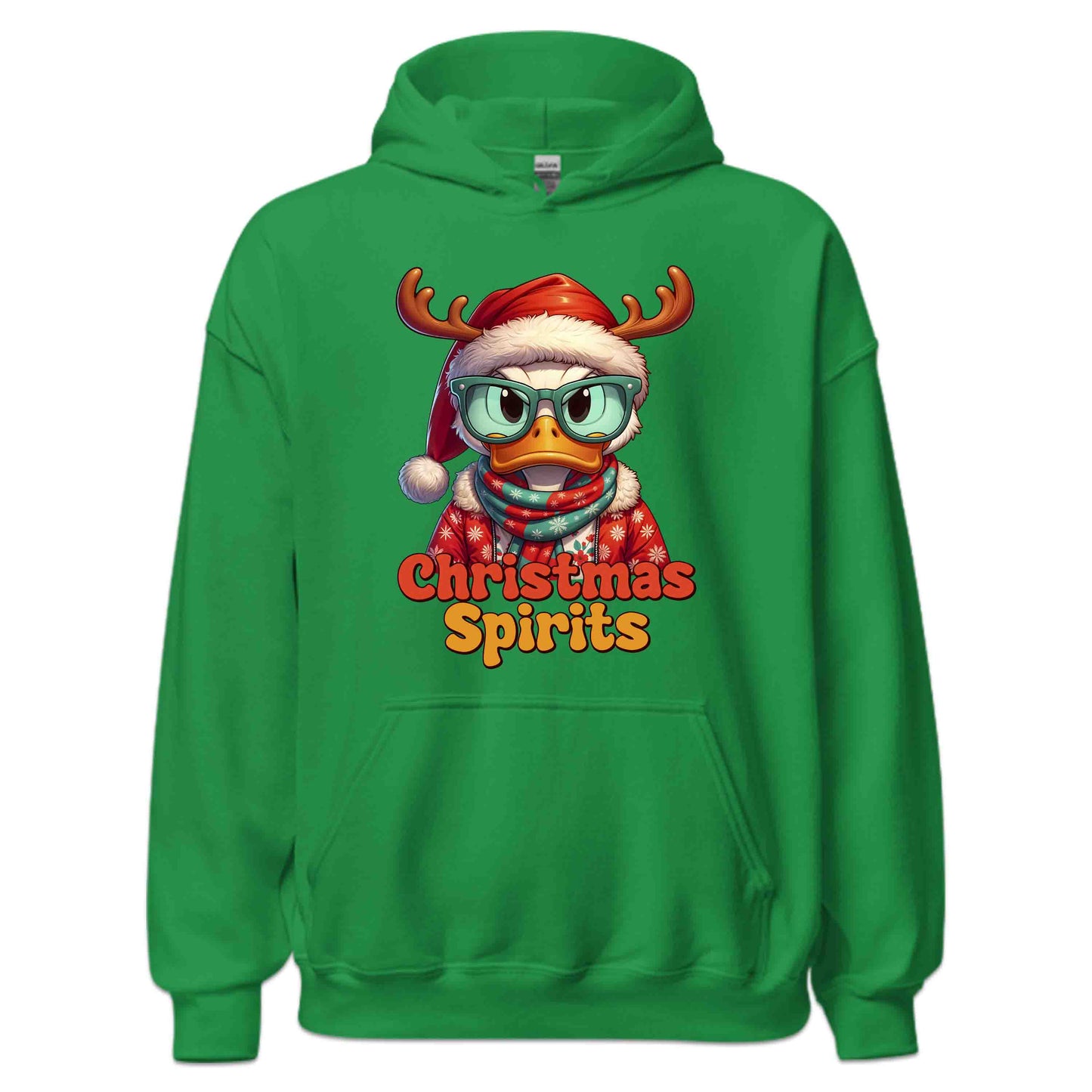 Christmas Spirits Duck with Reindeer Antlers and Glasses Xmas Sarcastic Duck | PRODUCT CODE: CHTSPRDKURNA