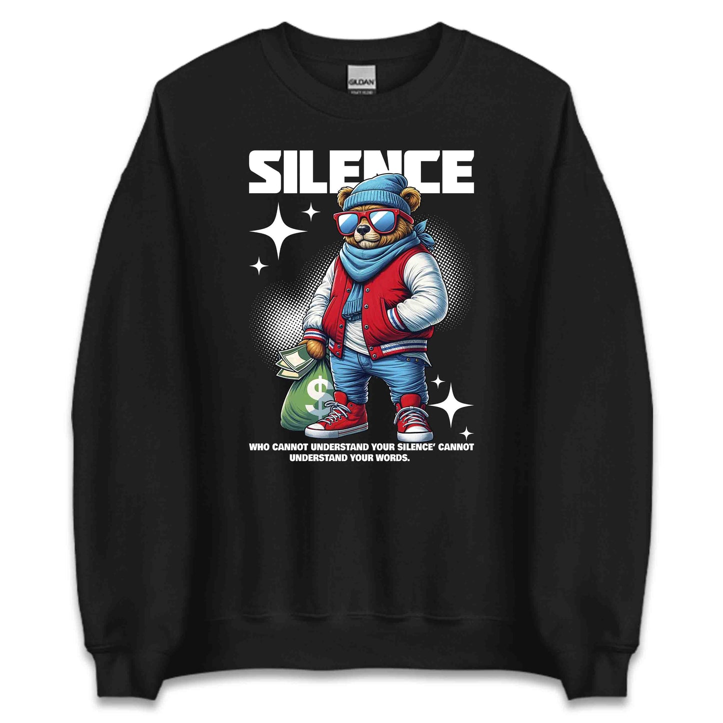 Cool Money Bear with Dollar Bag Retro Stylish Streetwear | PRODUCT CODE: CLOMNYBREDLG