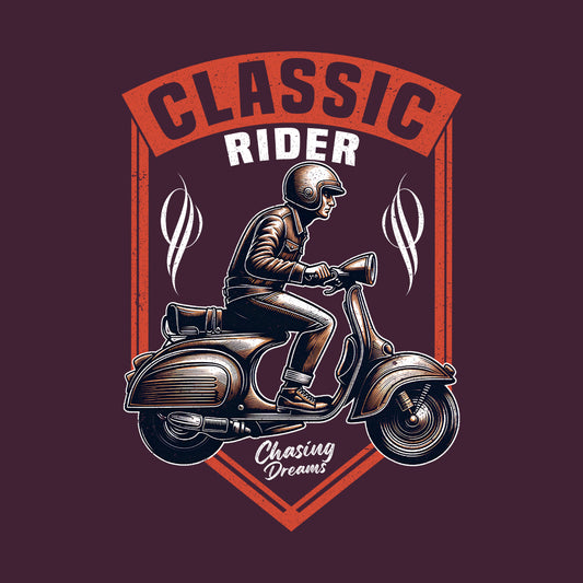 Classic Vespa Rider Vintage Scooter Lover | PRODUCT CODE: CLSRDESCOTMAS