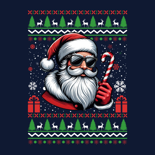 Santa in Sunglasses Christmas Candy Cane Xmas Holiday | PRODUCT CODE: CNDENTYGLSR