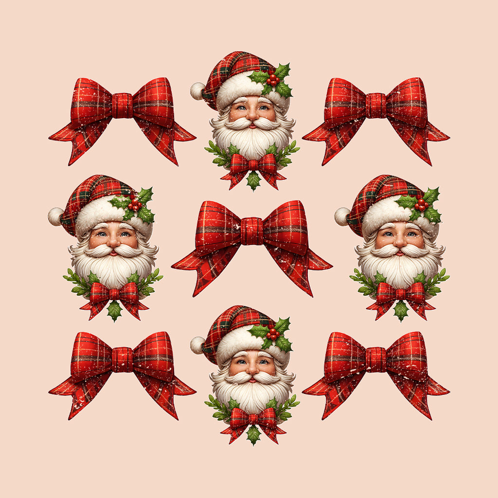 Coquette Christmas Santa Xmas Red Plaid Bow | PRODUCT CODE: CNQEHRMSTNA