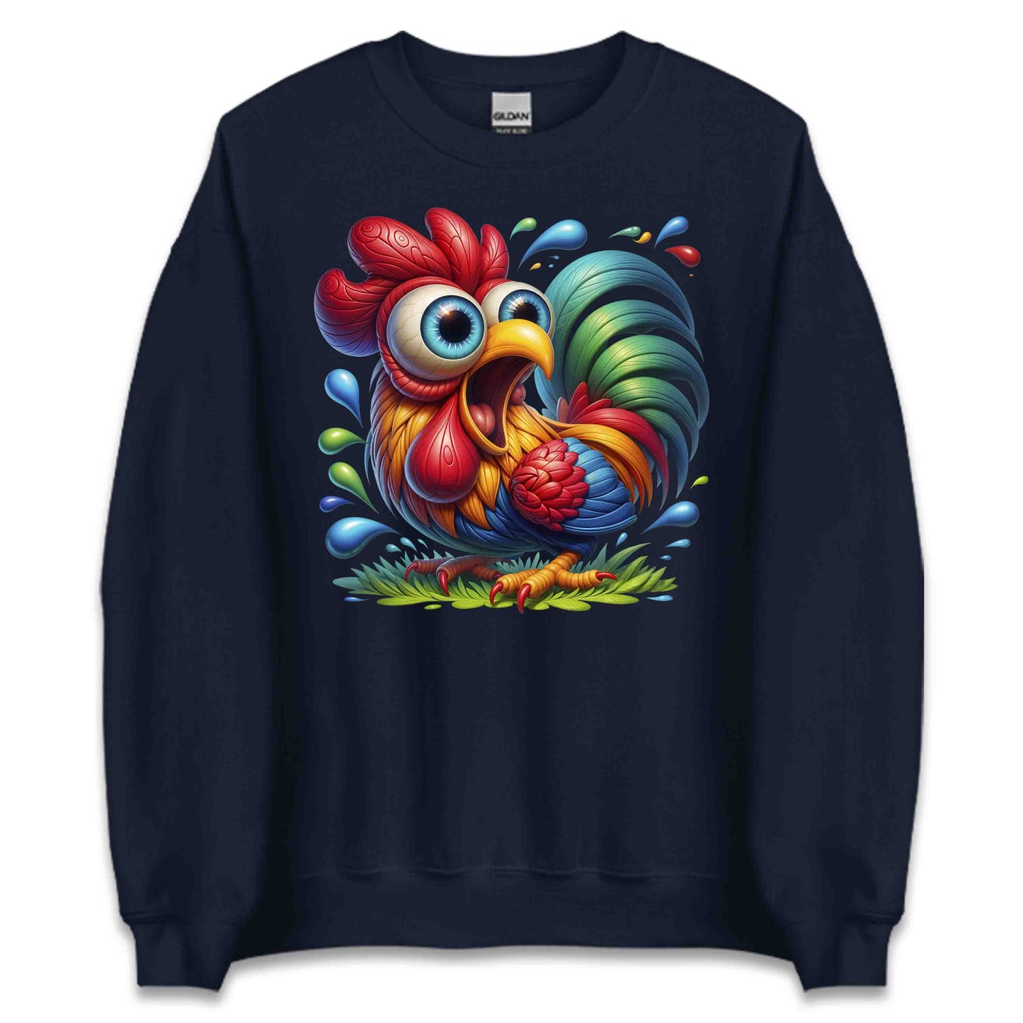 Funny Crazy Rooster Farm Life Humor Style Eccentric Rooster | PRODUCT CODE: CRSTZOEFRML
