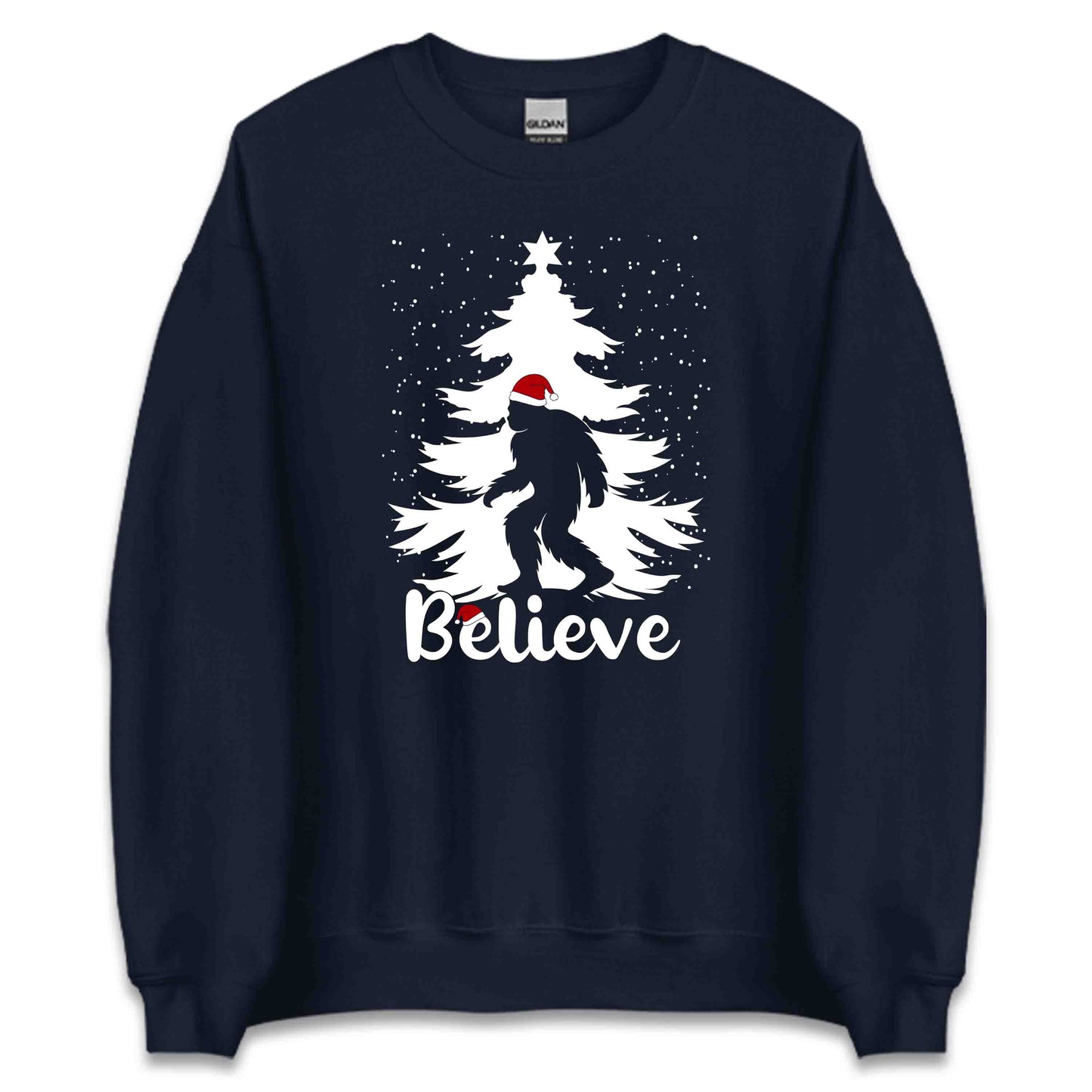 Christmas Believe Tree Xmas Bigfoot Sasquatch | PRODUCT CODE: CRTBLVEXMGFO