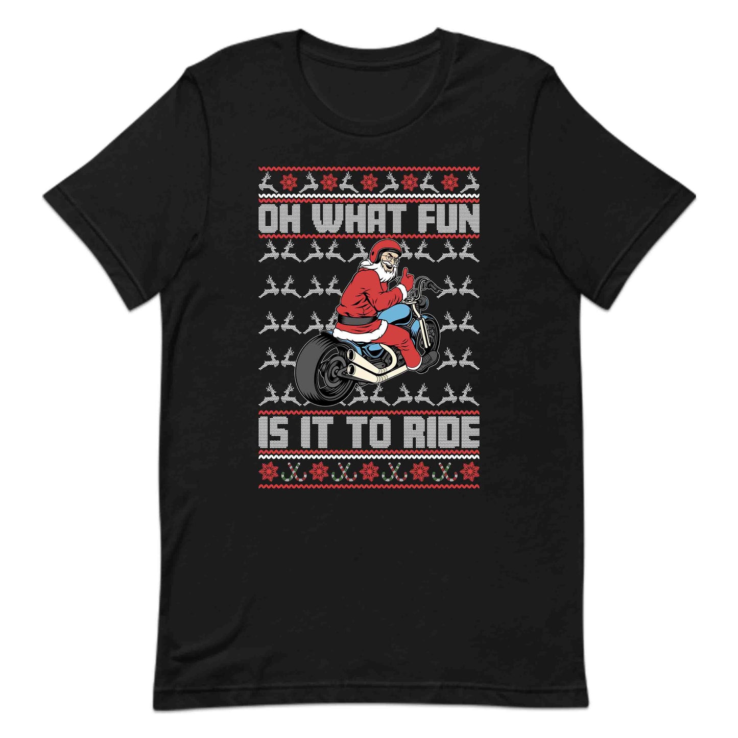 Christmas Motorbike Rider Oh What Fun It Is To Ride Santa Biker Xmas | PRODUCT CODE: CRTMOBKRDHW