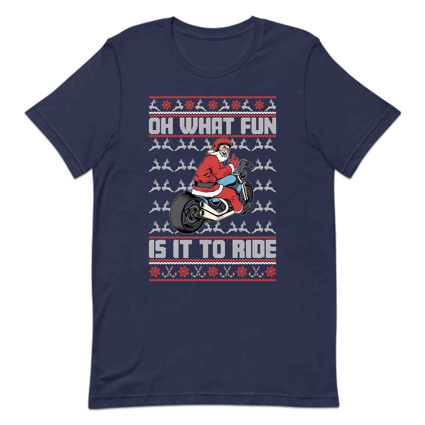 Christmas Motorbike Rider Oh What Fun It Is To Ride Santa Biker Xmas | PRODUCT CODE: CRTMOBKRDHW