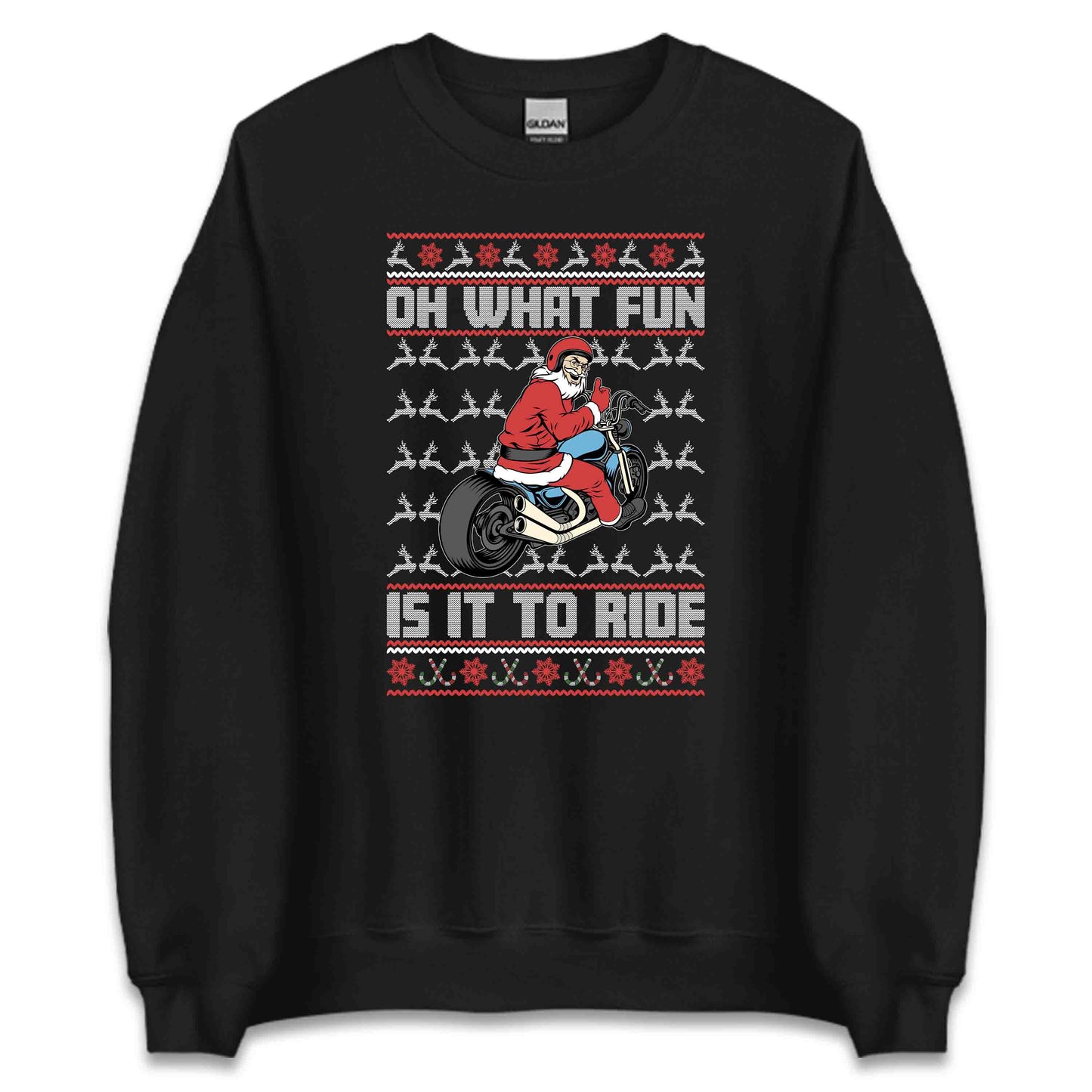 Christmas Motorbike Rider Oh What Fun It Is To Ride Santa Biker Xmas | PRODUCT CODE: CRTMOBKRDHW