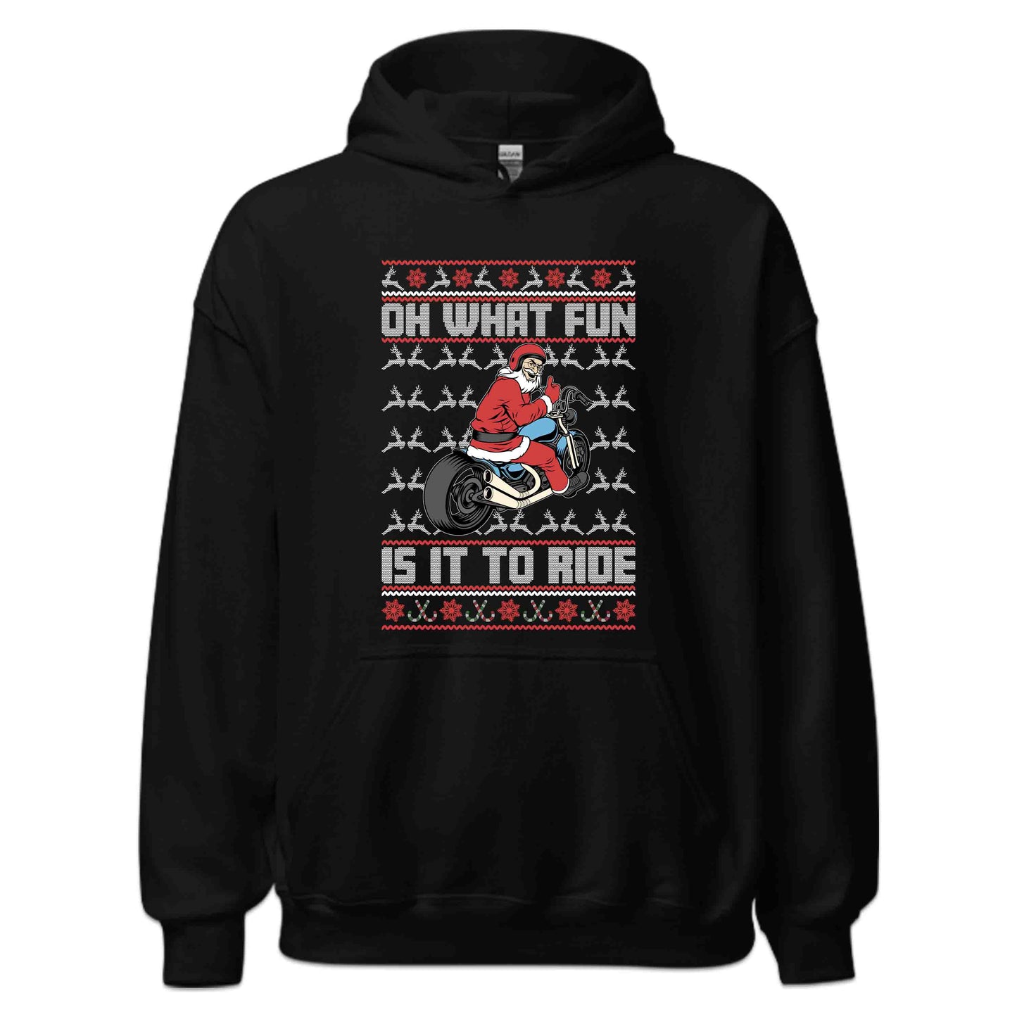 Christmas Motorbike Rider Oh What Fun It Is To Ride Santa Biker Xmas | PRODUCT CODE: CRTMOBKRDHW