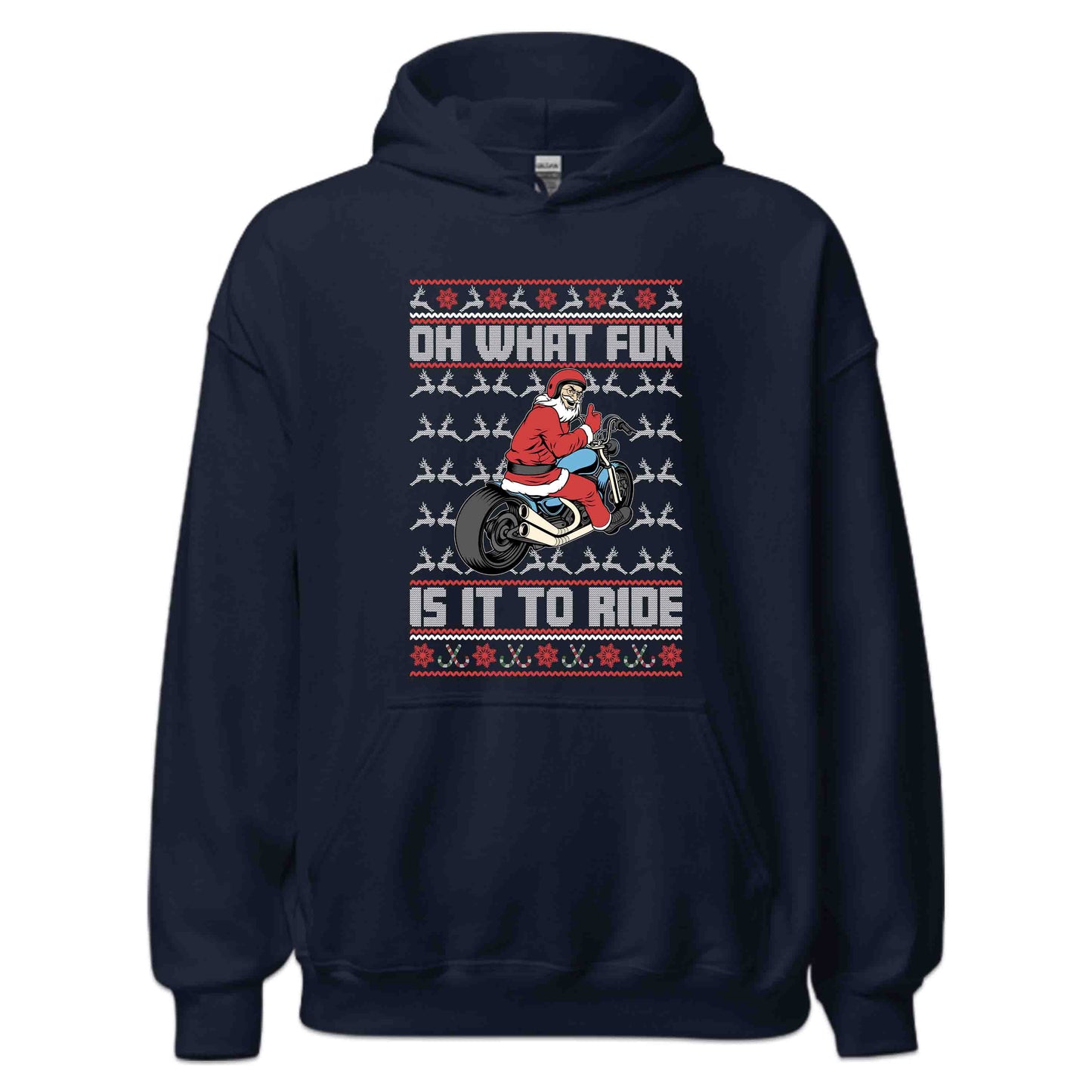 Christmas Motorbike Rider Oh What Fun It Is To Ride Santa Biker Xmas | PRODUCT CODE: CRTMOBKRDHW