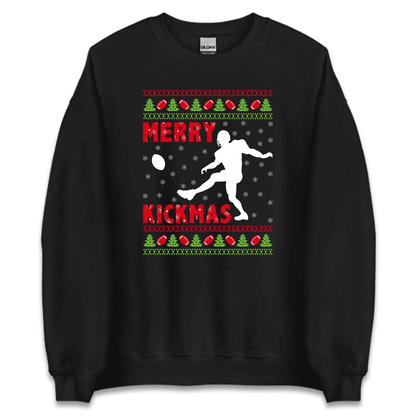 Merry Kickmas Christmas Football Xmas Winter Sports | PRODUCT CODE: CRTSFBTLOMK