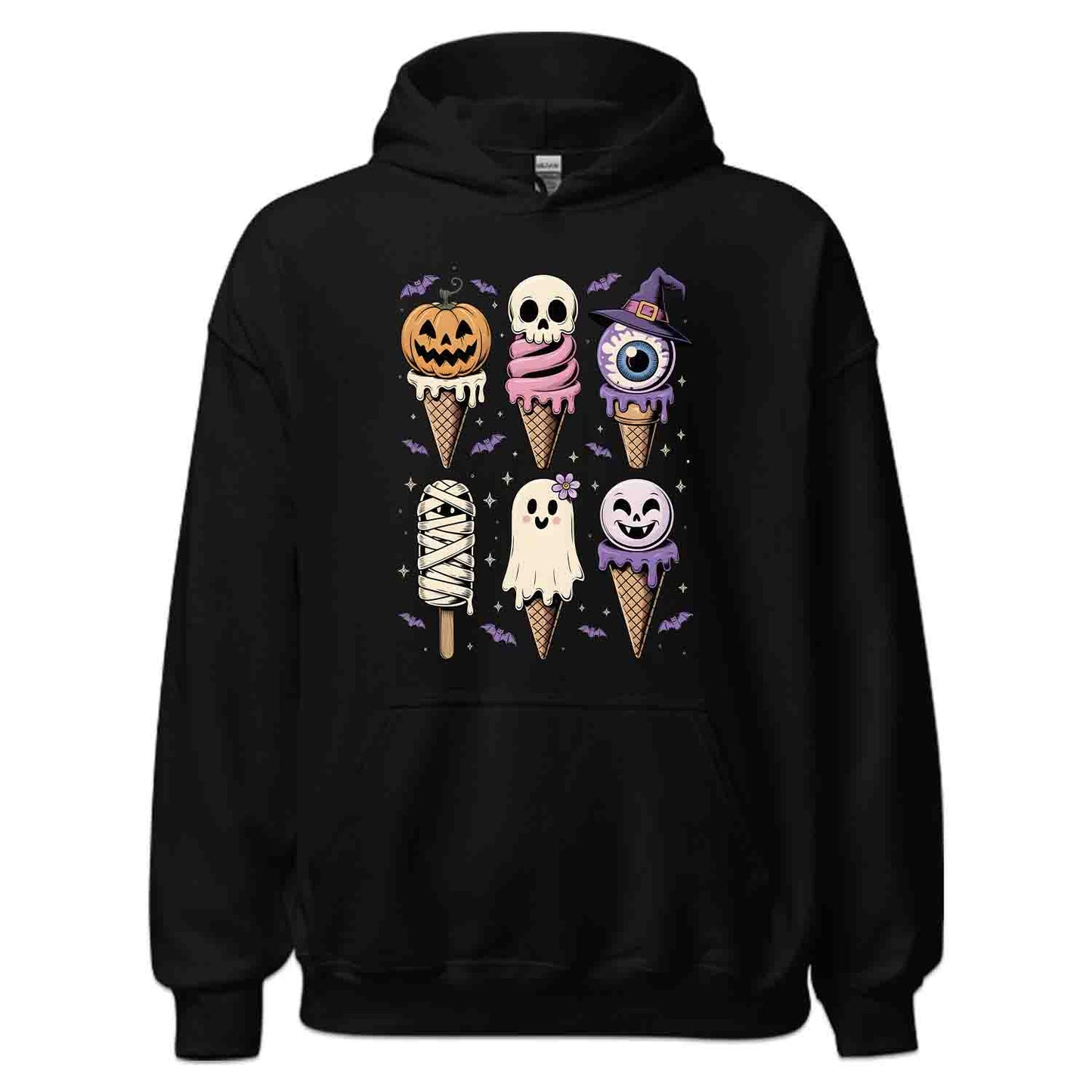 Cute Halloween Ice Cream T-Shirt, Spooky Treats Sweatshirt, Kawaii Candy Hoodie | PRODUCT CODE: CTYHANLSCM