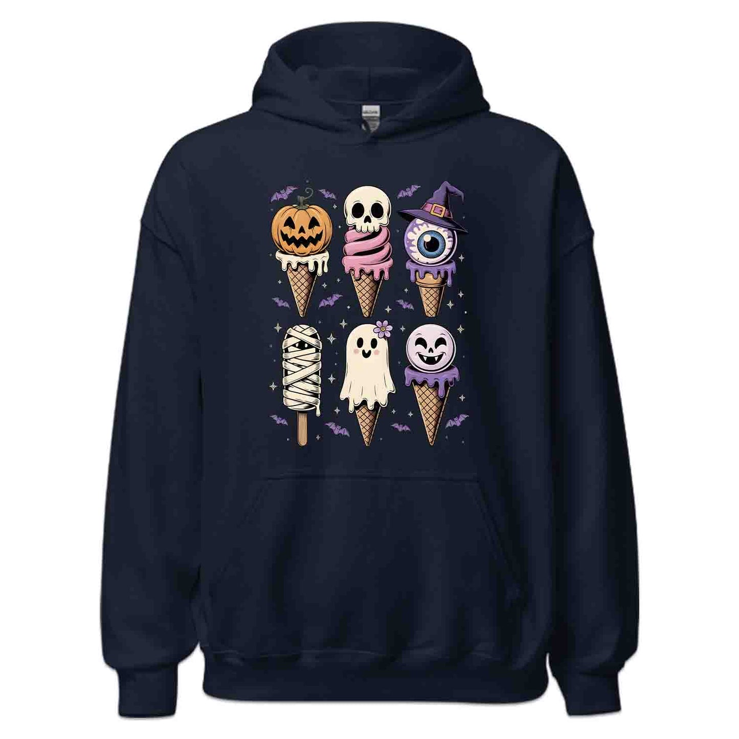 Cute Halloween Ice Cream T-Shirt, Spooky Treats Sweatshirt, Kawaii Candy Hoodie | PRODUCT CODE: CTYHANLSCM