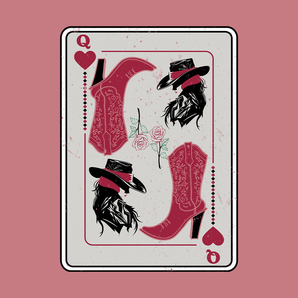 Western Cowgirl Queen of Hearts Poker Card | PRODUCT CODE: CWGQUNEHR