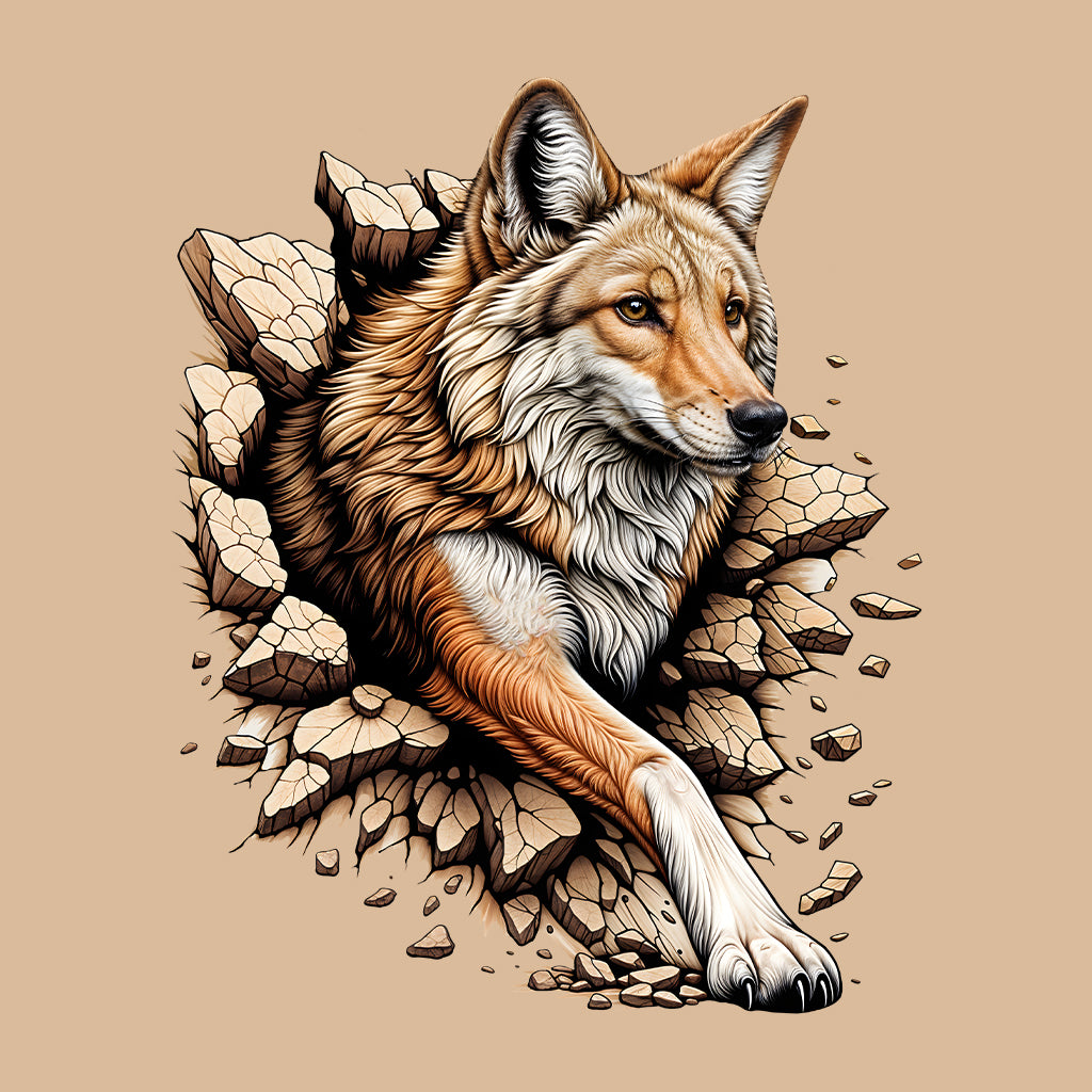 Coyote Breaking Through Wall 3D Realistic Coyote | PRODUCT CODE: CYTEBRKNWLEN