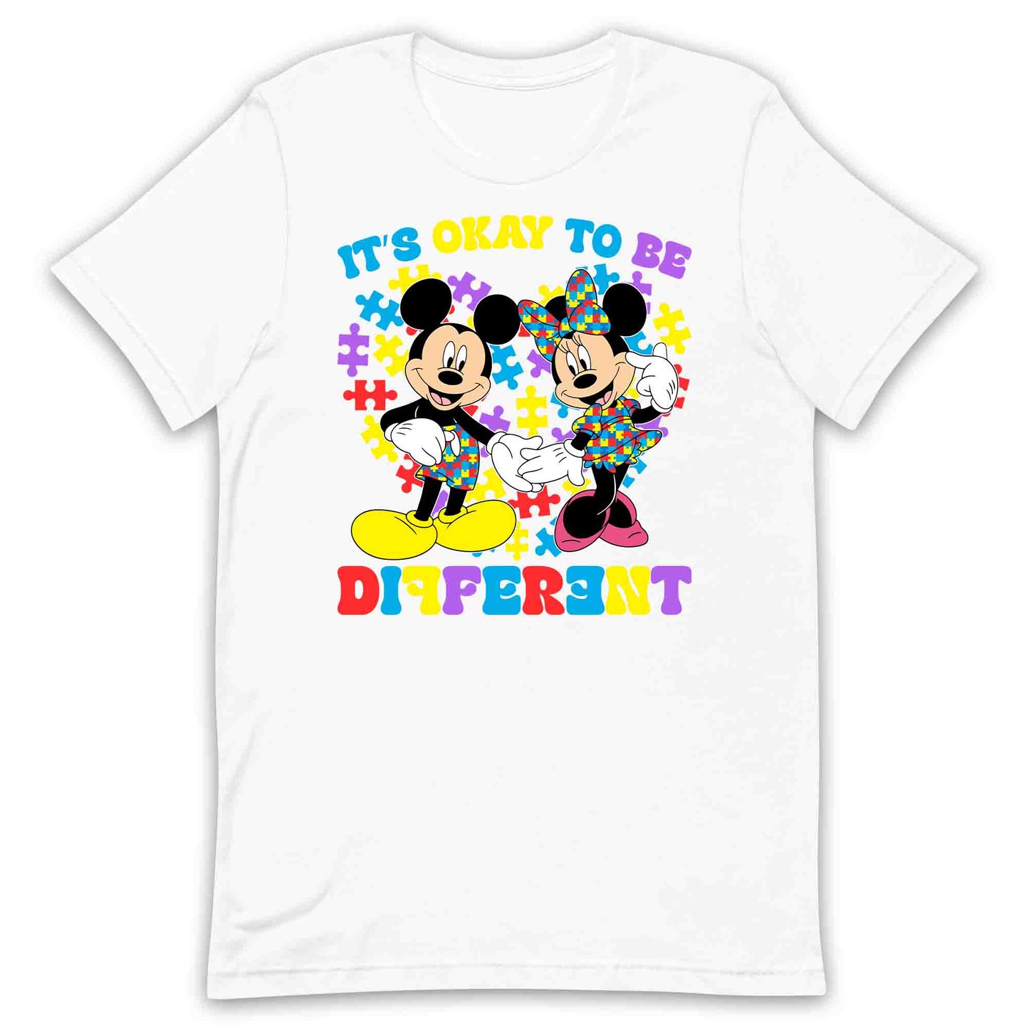 Disney Autism Awareness T-Shirt | Puzzle Piece Jumper | Inclusive Mickey & Minnie Hoodie | PRODUCT CODE: DASDMNBWER
