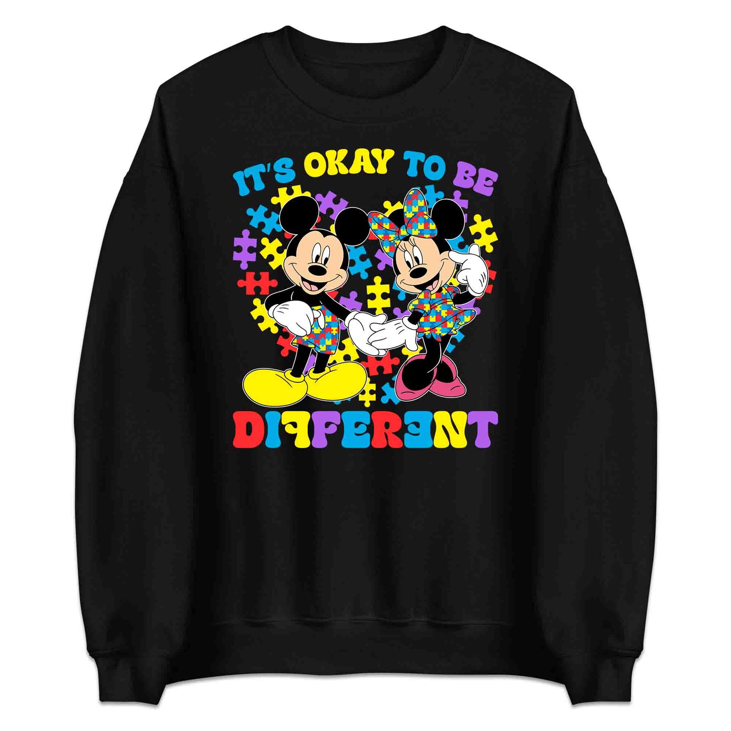 Disney Autism Awareness T-Shirt | Puzzle Piece Jumper | Inclusive Mickey & Minnie Hoodie | PRODUCT CODE: DASDMNBWER
