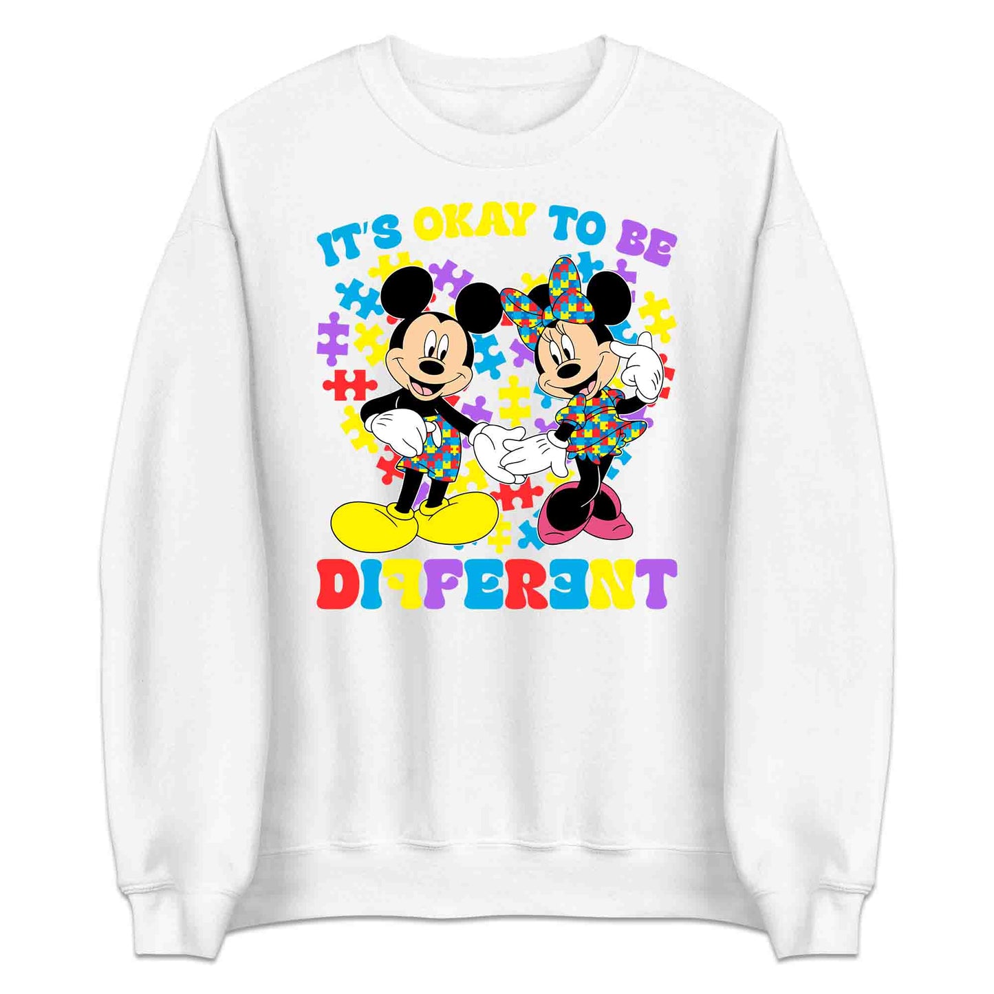 Disney Autism Awareness T-Shirt | Puzzle Piece Jumper | Inclusive Mickey & Minnie Hoodie | PRODUCT CODE: DASDMNBWER