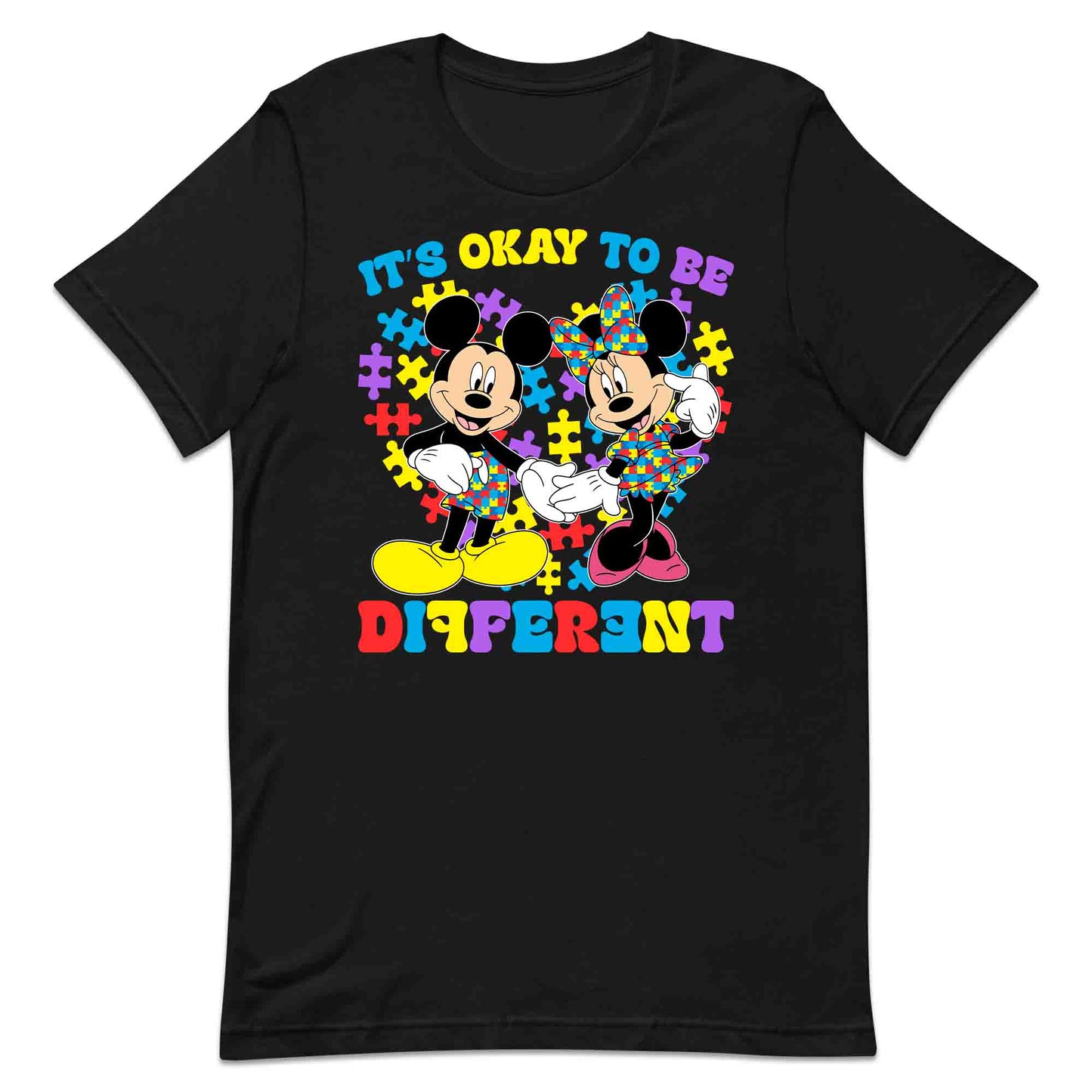 Disney Autism Awareness T-Shirt | Puzzle Piece Jumper | Inclusive Mickey & Minnie Hoodie | PRODUCT CODE: DASDMNBWER