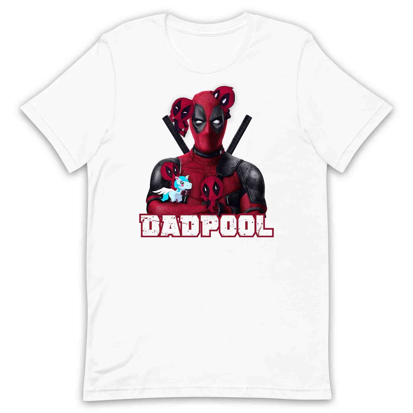Dadpool Dad T-Shirt, Jumper & Hoodie – Funny Marvel Parody with Baby Deadpools & Unicorn, Superhero Father’s Day Gift | PRODUCT CODE: DBSDFKZX