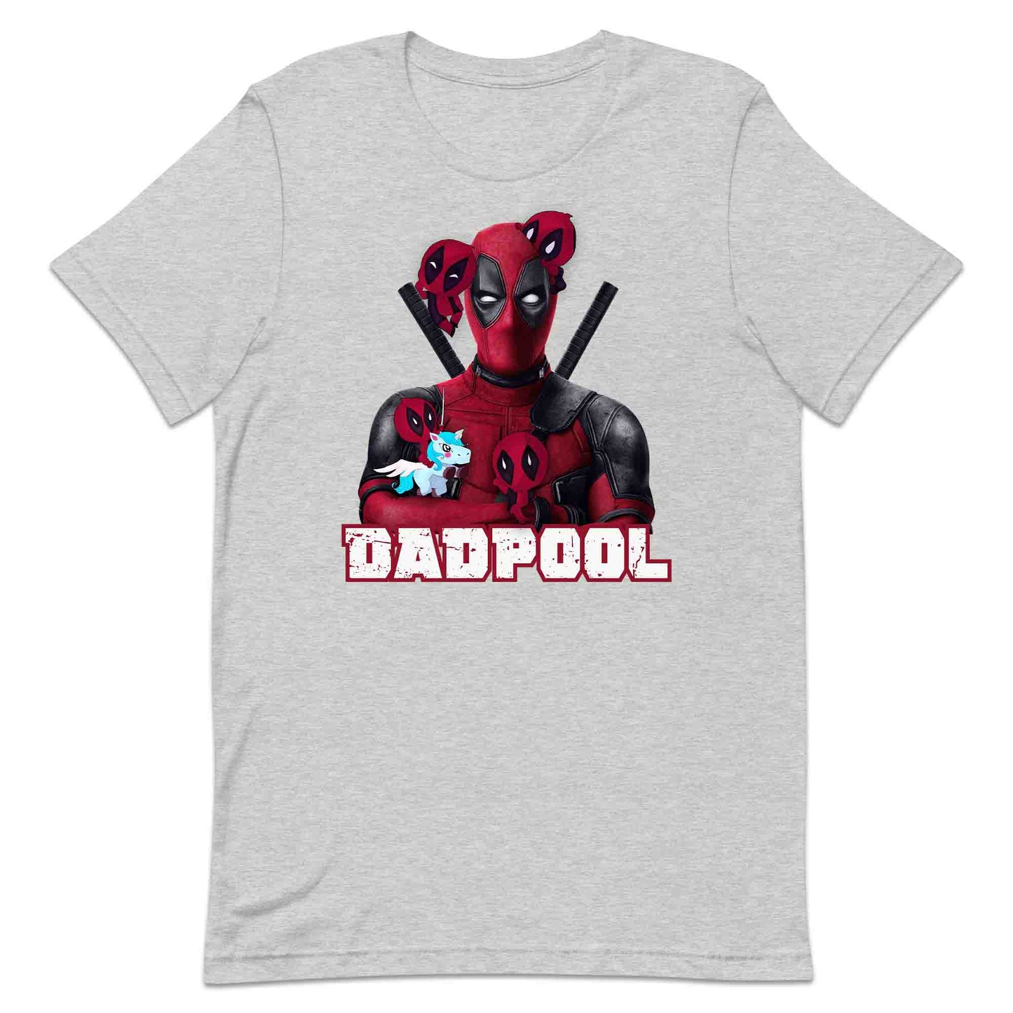 Dadpool Dad T-Shirt, Jumper & Hoodie – Funny Marvel Parody with Baby Deadpools & Unicorn, Superhero Father’s Day Gift | PRODUCT CODE: DBSDFKZX