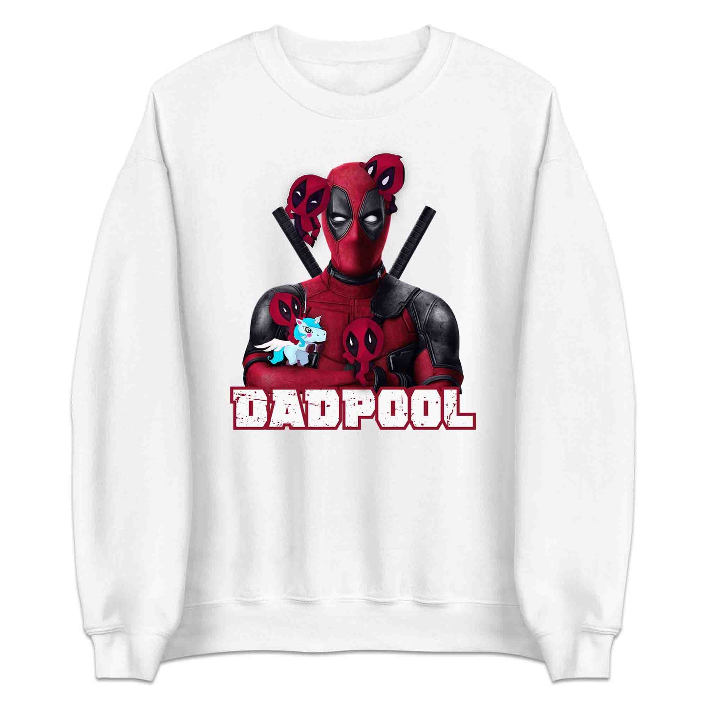 Dadpool Dad T-Shirt, Jumper & Hoodie – Funny Marvel Parody with Baby Deadpools & Unicorn, Superhero Father’s Day Gift | PRODUCT CODE: DBSDFKZX