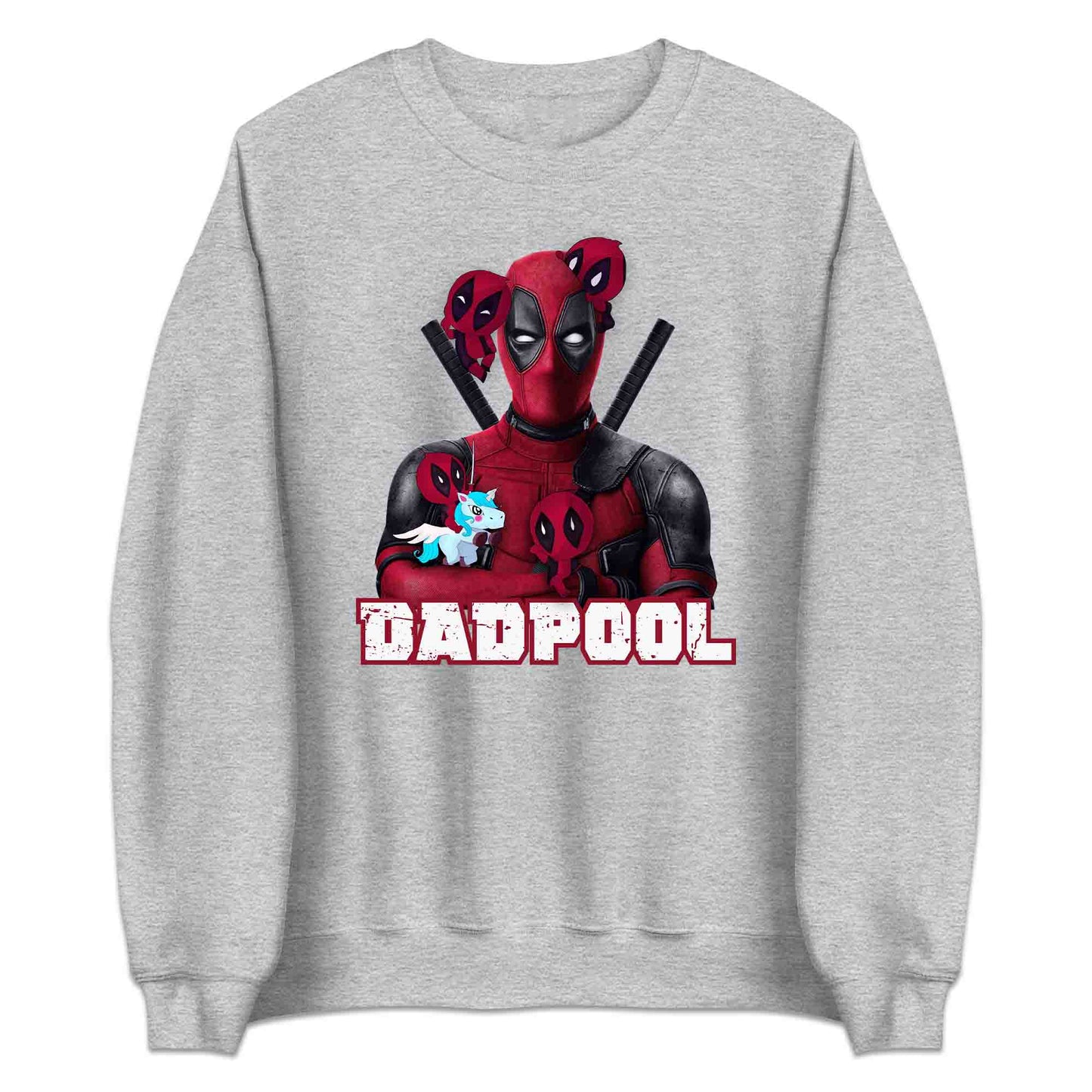 Dadpool Dad T-Shirt, Jumper & Hoodie – Funny Marvel Parody with Baby Deadpools & Unicorn, Superhero Father’s Day Gift | PRODUCT CODE: DBSDFKZX