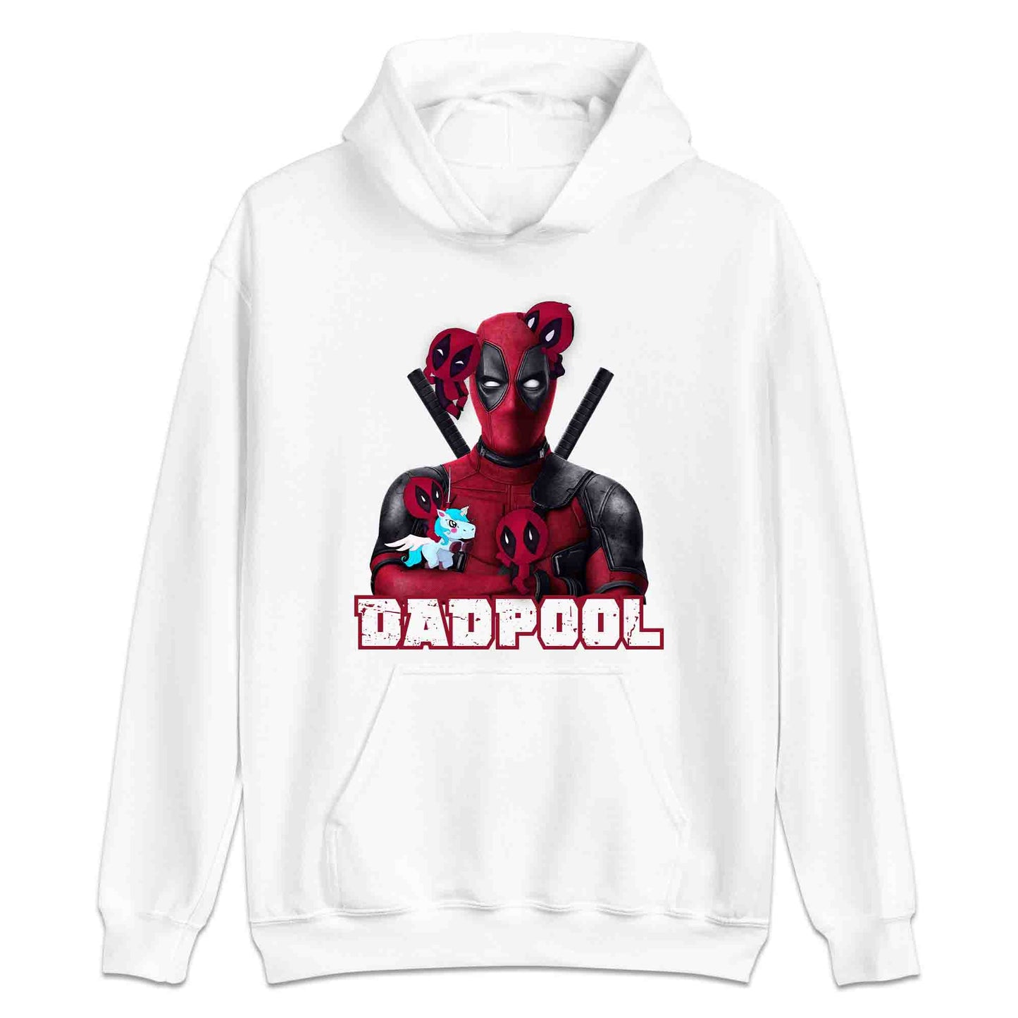 Dadpool Dad T-Shirt, Jumper & Hoodie – Funny Marvel Parody with Baby Deadpools & Unicorn, Superhero Father’s Day Gift | PRODUCT CODE: DBSDFKZX