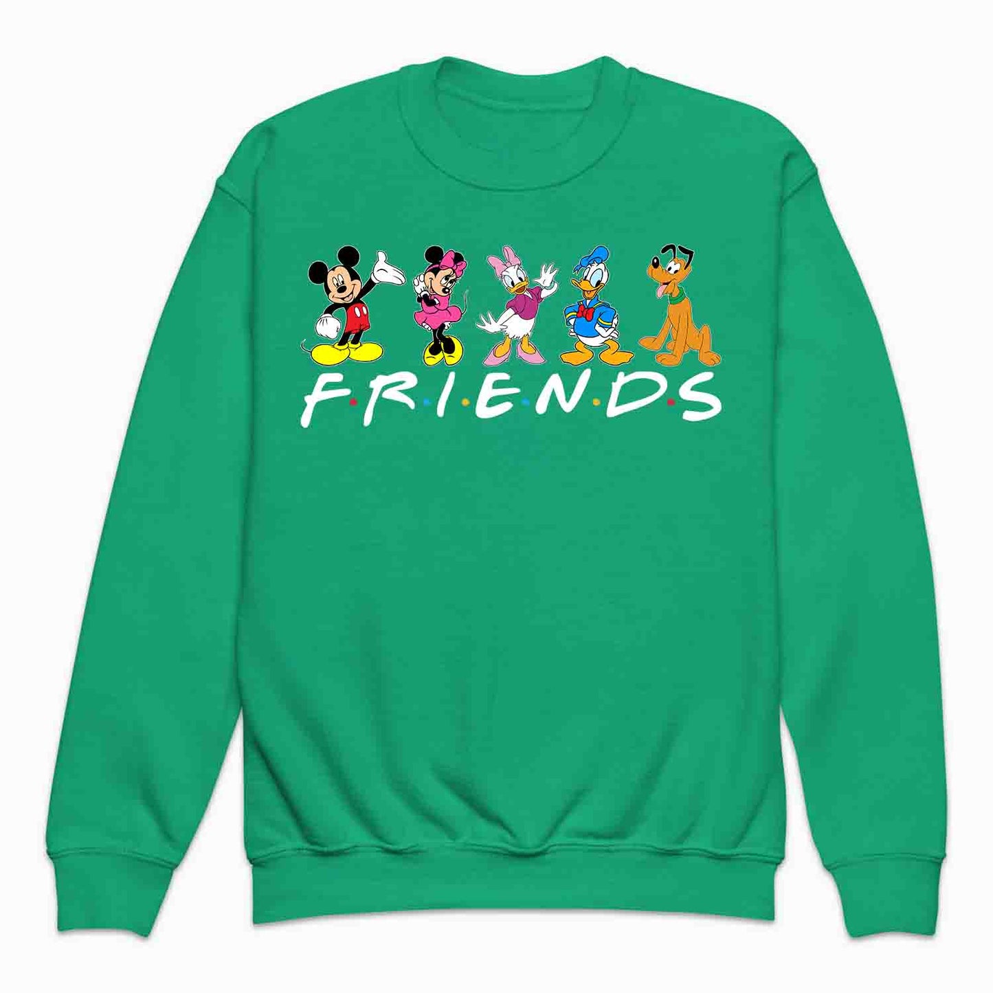 Disney Friends Kids T-Shirt | Mickey, Minnie, Donald, Daisy & Pluto Jumper | Disney Trip Hoodie | PRODUCT CODE: DFRSNCUROW