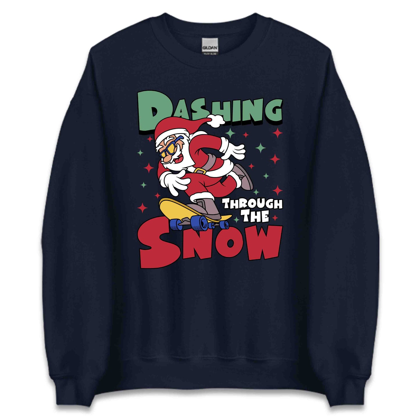 Christmas Dashing Through the Snow Xmas Skateboard Santa | PRODUCT CODE: DHSTHGHNWSA