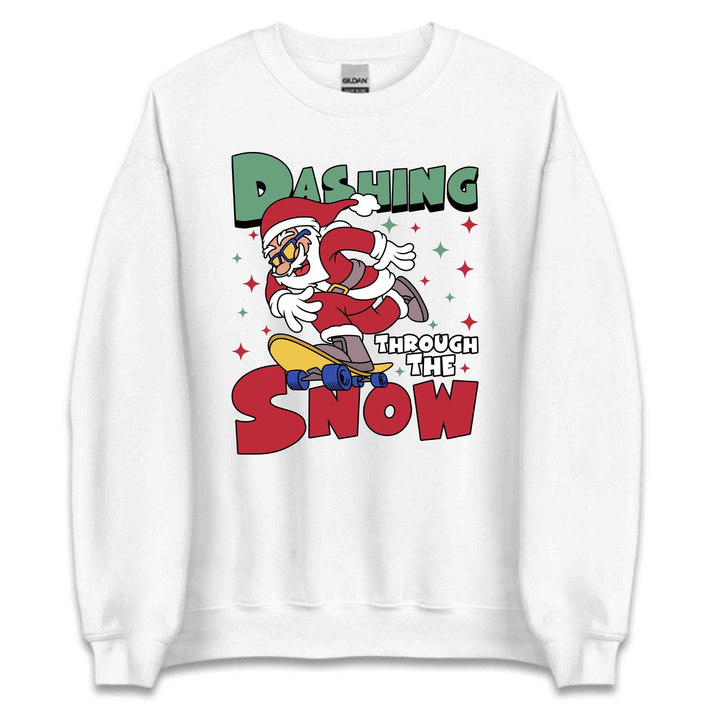 Christmas Dashing Through the Snow Xmas Skateboard Santa | PRODUCT CODE: DHSTHGHNWSA