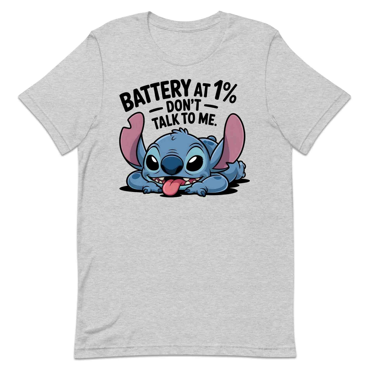Disney Lilo & Stitch Battery at 1% T-Shirt, Funny Introvert Sweatshirt, Sarcastic Disney Hoodie | PRODUCT CODE: DJSADLKWLV