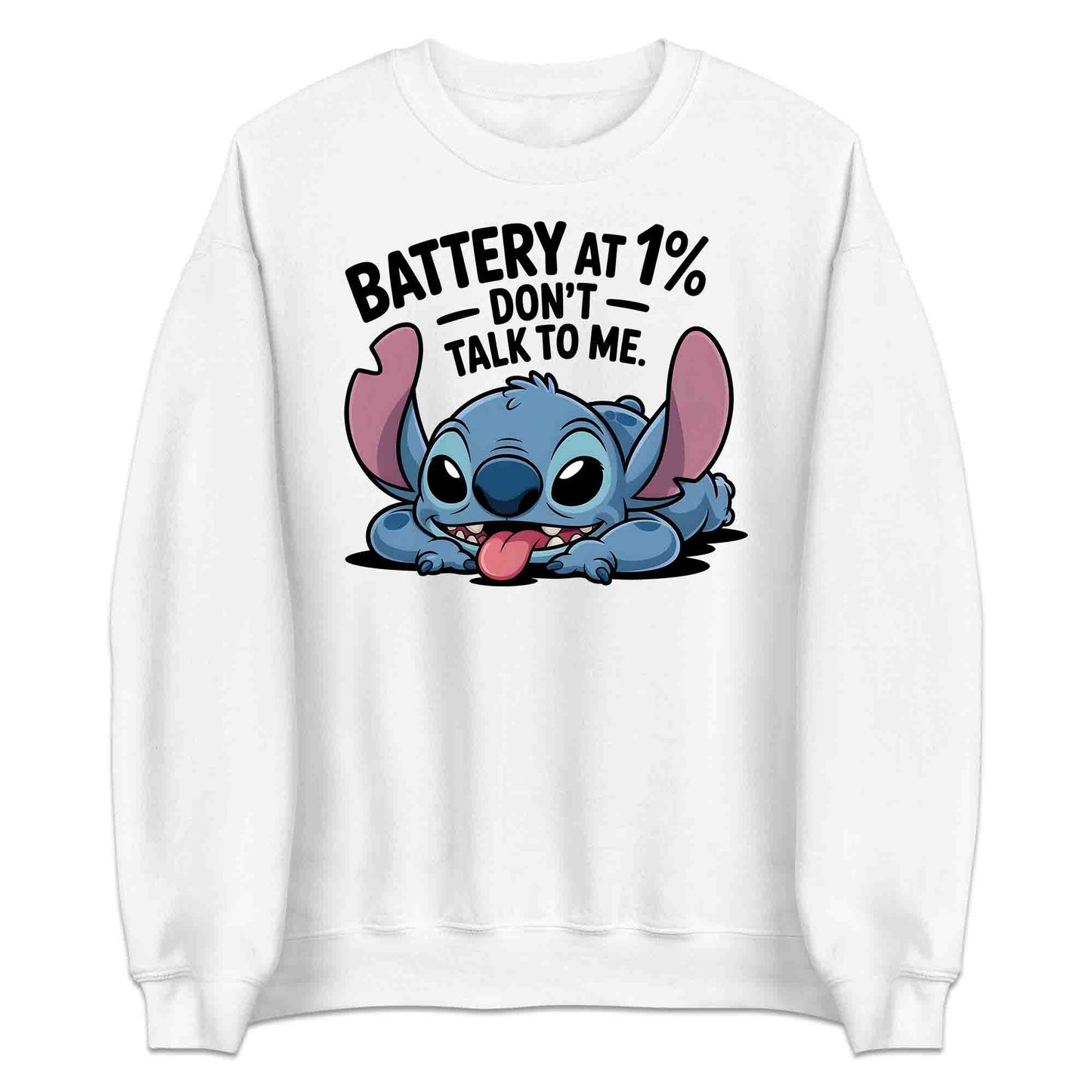 Disney Lilo & Stitch Battery at 1% T-Shirt, Funny Introvert Sweatshirt, Sarcastic Disney Hoodie | PRODUCT CODE: DJSADLKWLV
