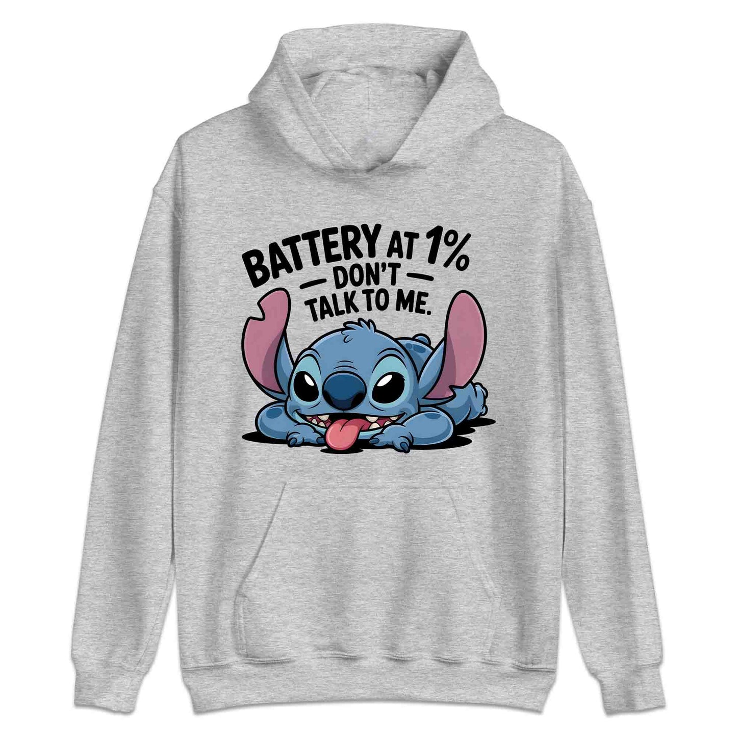 Disney Lilo & Stitch Battery at 1% T-Shirt, Funny Introvert Sweatshirt, Sarcastic Disney Hoodie | PRODUCT CODE: DJSADLKWLV
