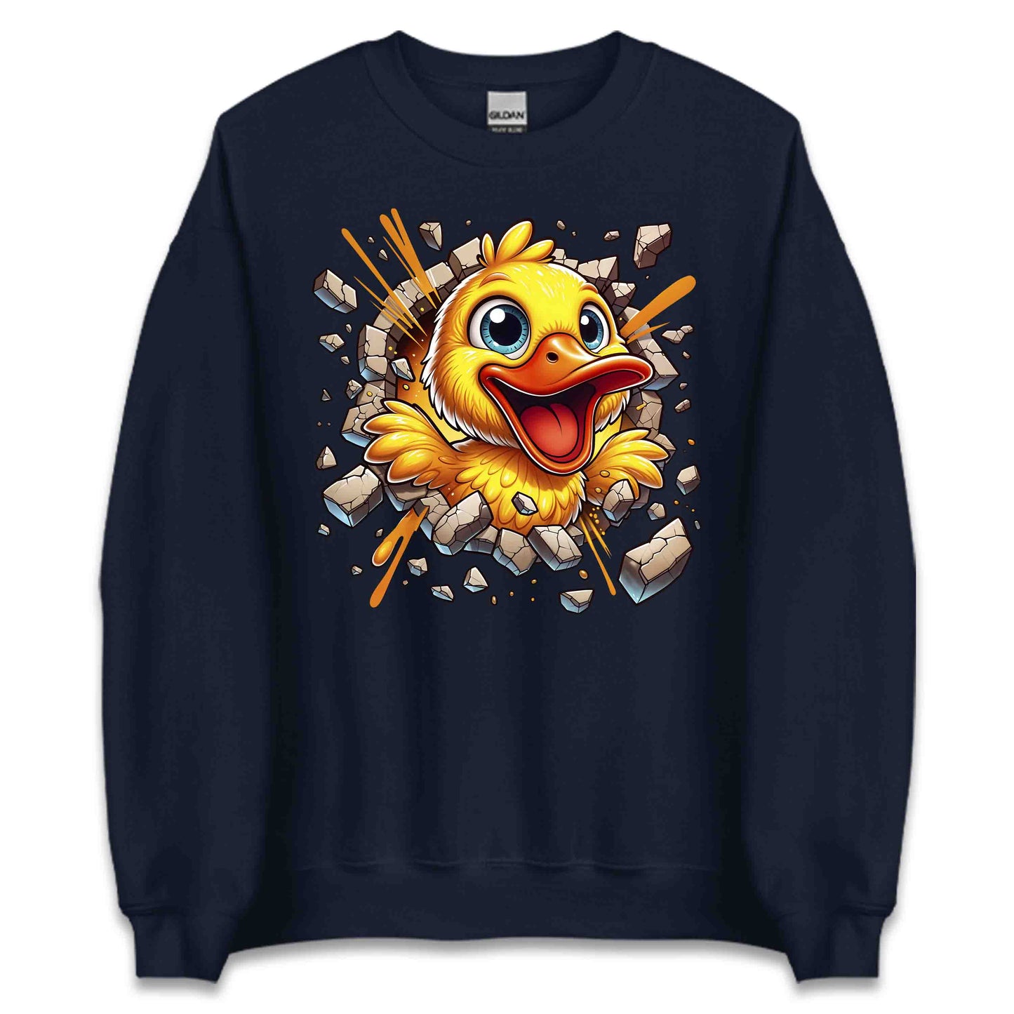 Duck Breaking Through Wall 3D Realistic Yellow Cartoon Duck | PRODUCT CODE: DKCUBRKNWLY